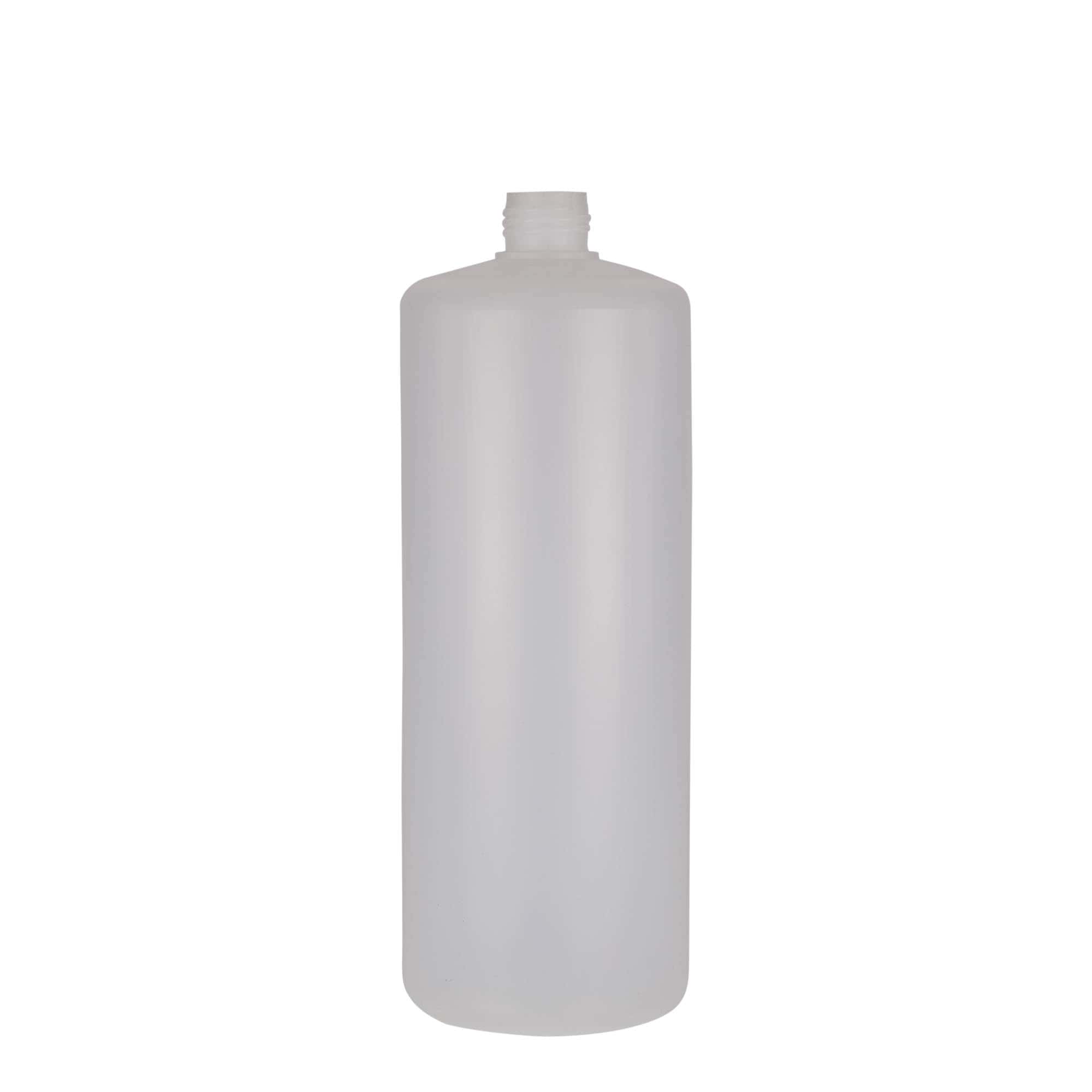 Kulatá lahev 1000 ml, plast PE, přírodní, uzávěr: šroubovací uzávěr