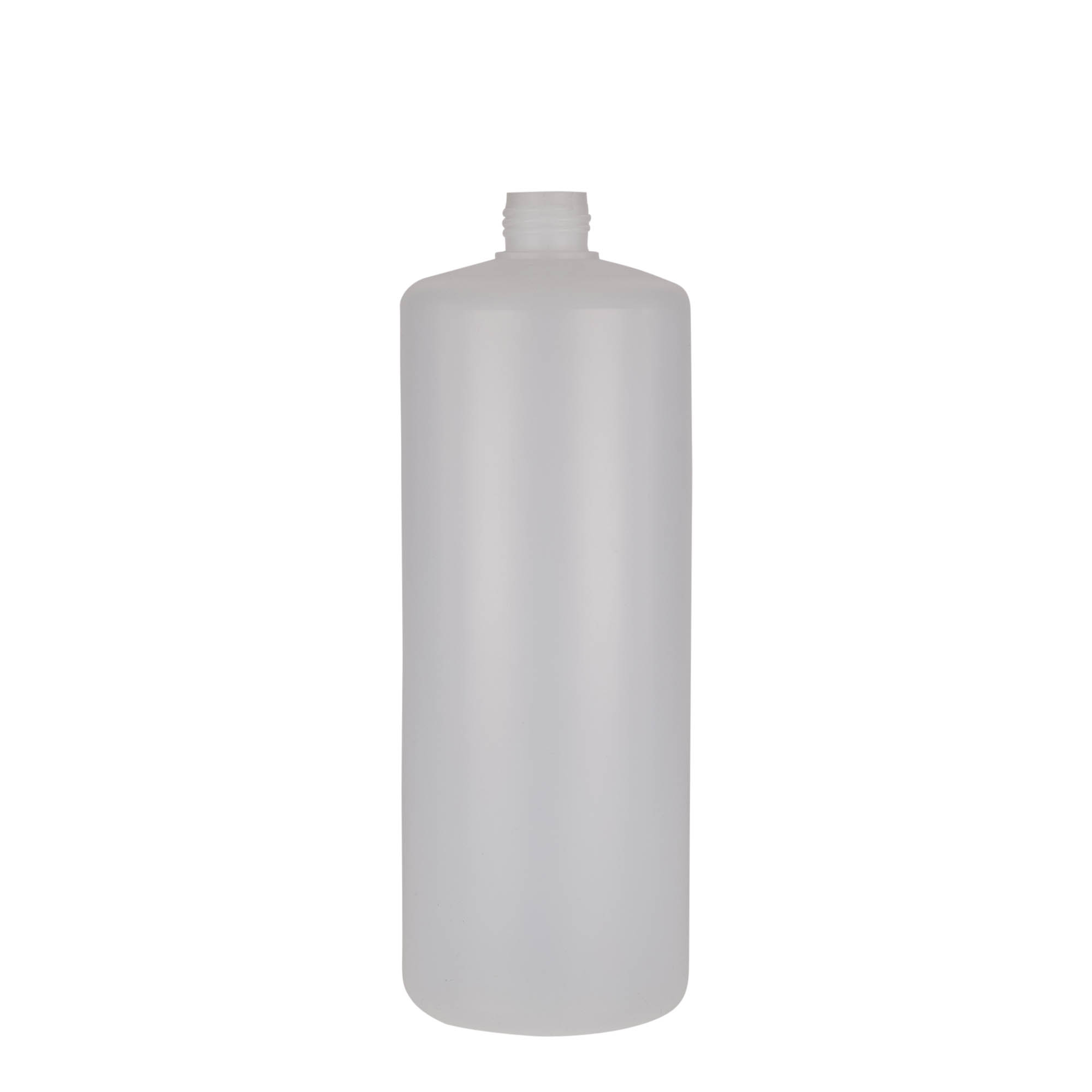 1.000 ml kulatá láhev, PE plast, přírodní, hrdlo: šroubovací uzávěr