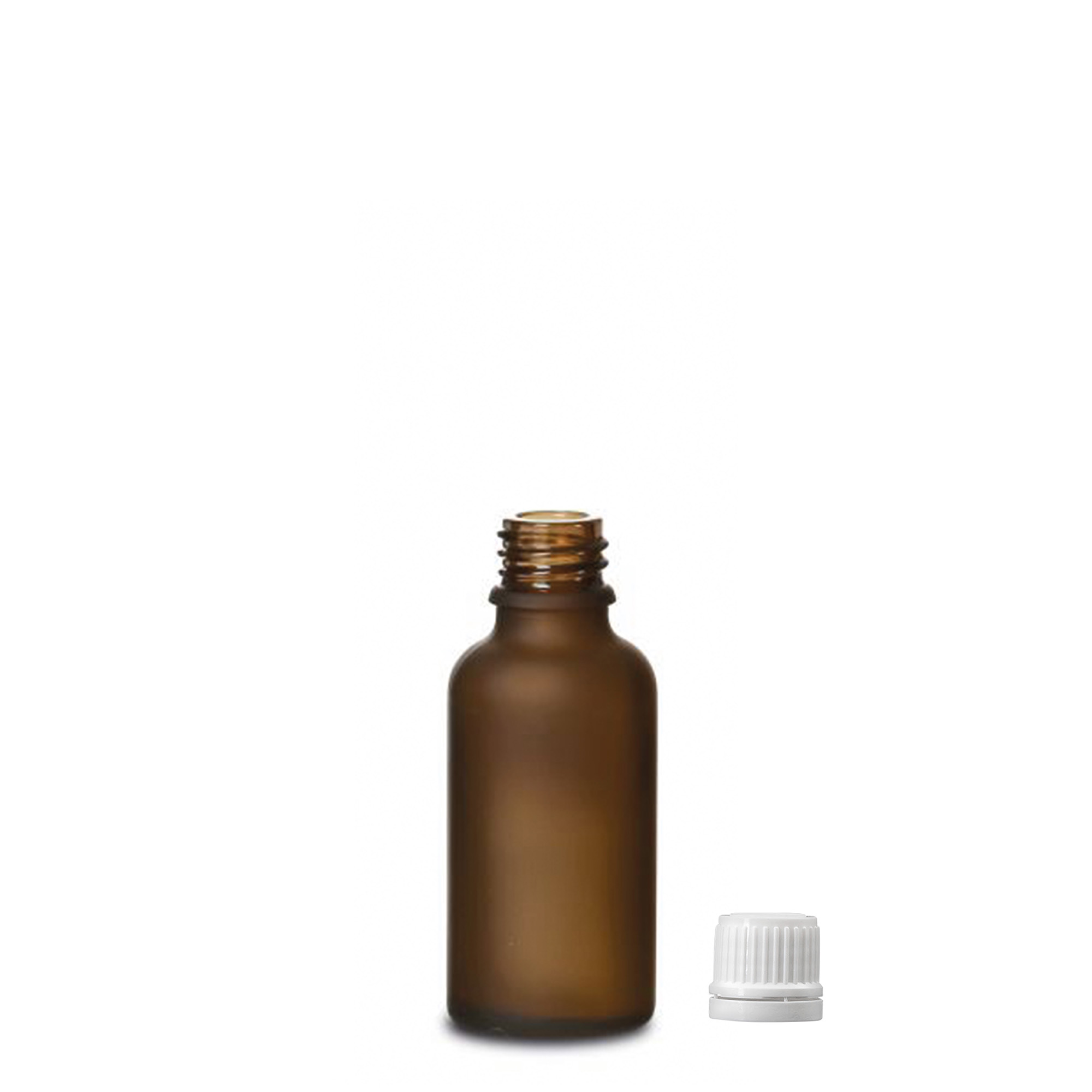 30 ml lékovka, sklo, hnědá matná, hrdlo: DIN 18