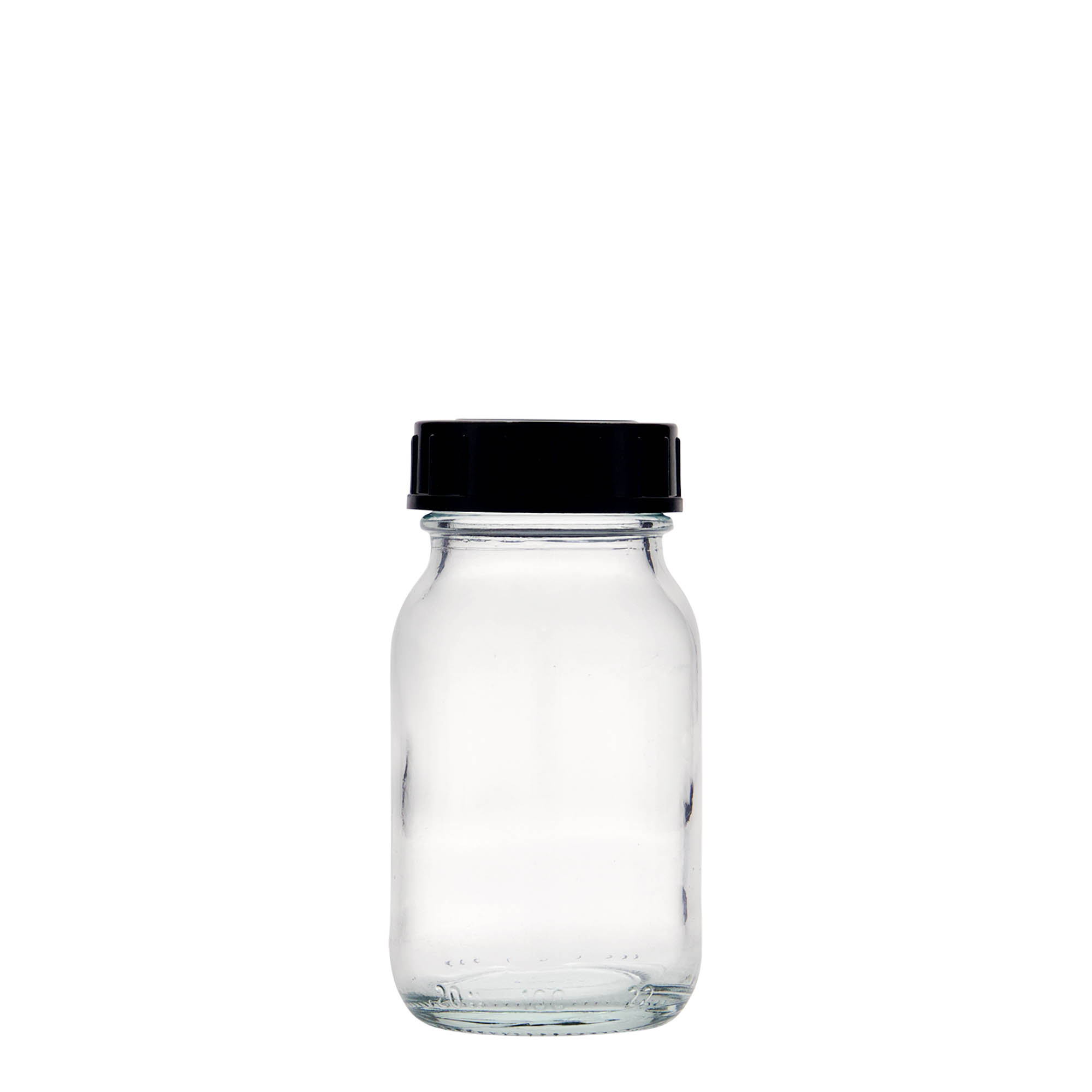 100 ml širokohrdlá sklenice, hrdlo: DIN 40
