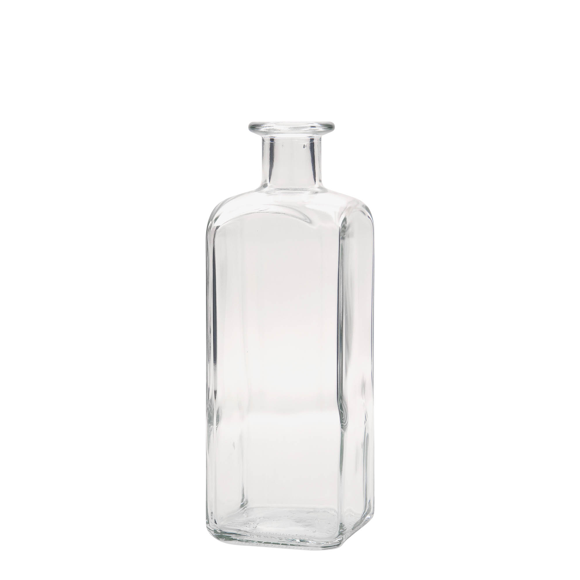 Skleněná lahev 500 ml lékárenská Carré, hranatá, uzávěr: korek