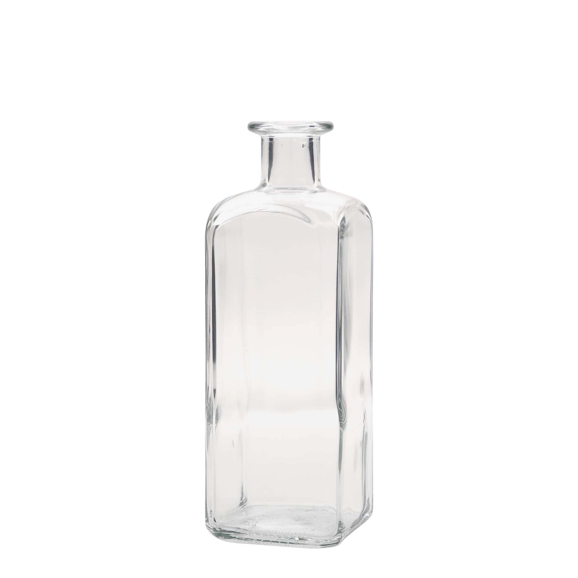 500 ml skleněná láhev Apotheker Carré, čtvercová, hrdlo: korek