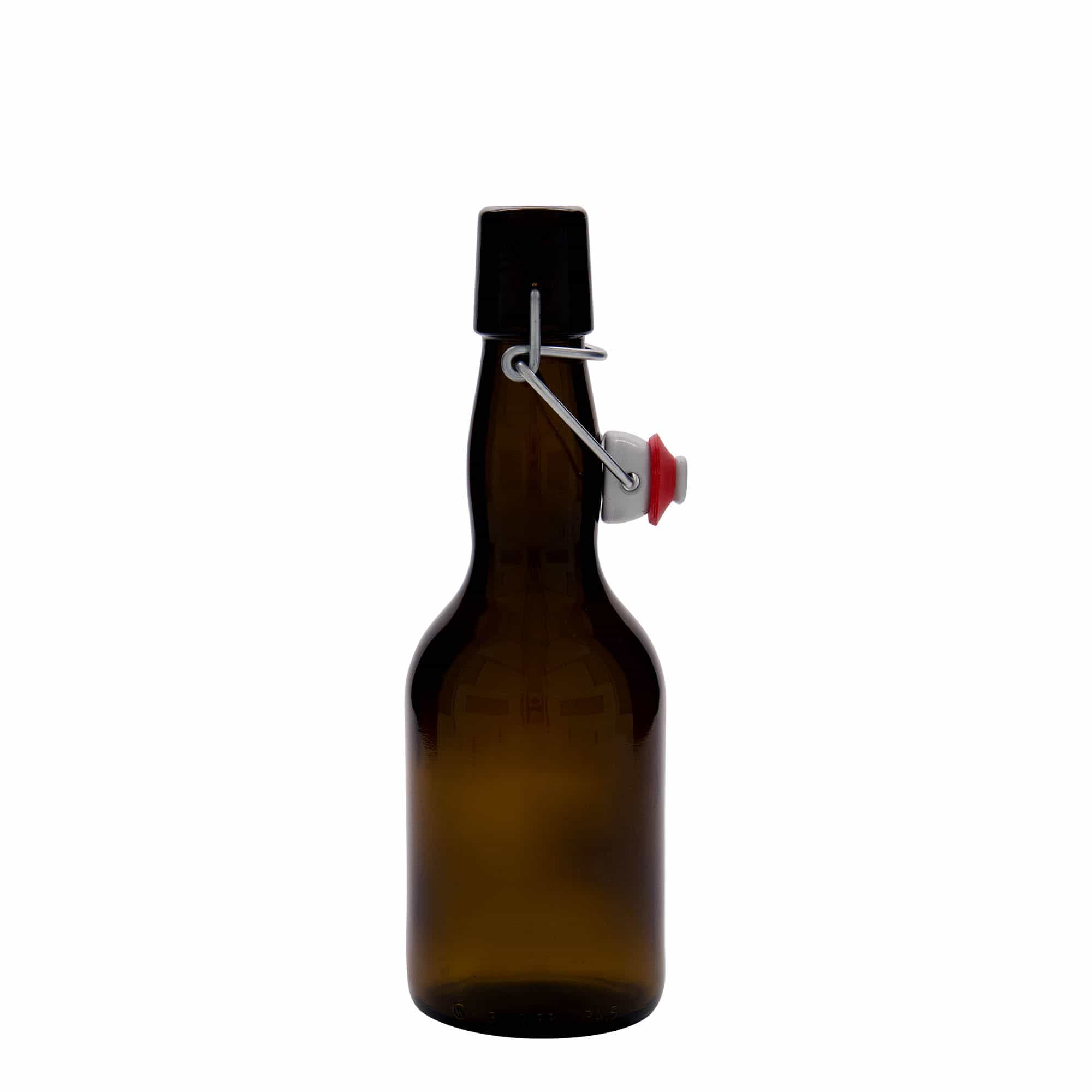 330 ml pivní láhev s krkem Kropf, sklo, hnědá, uzávěr: pákový uzávěr