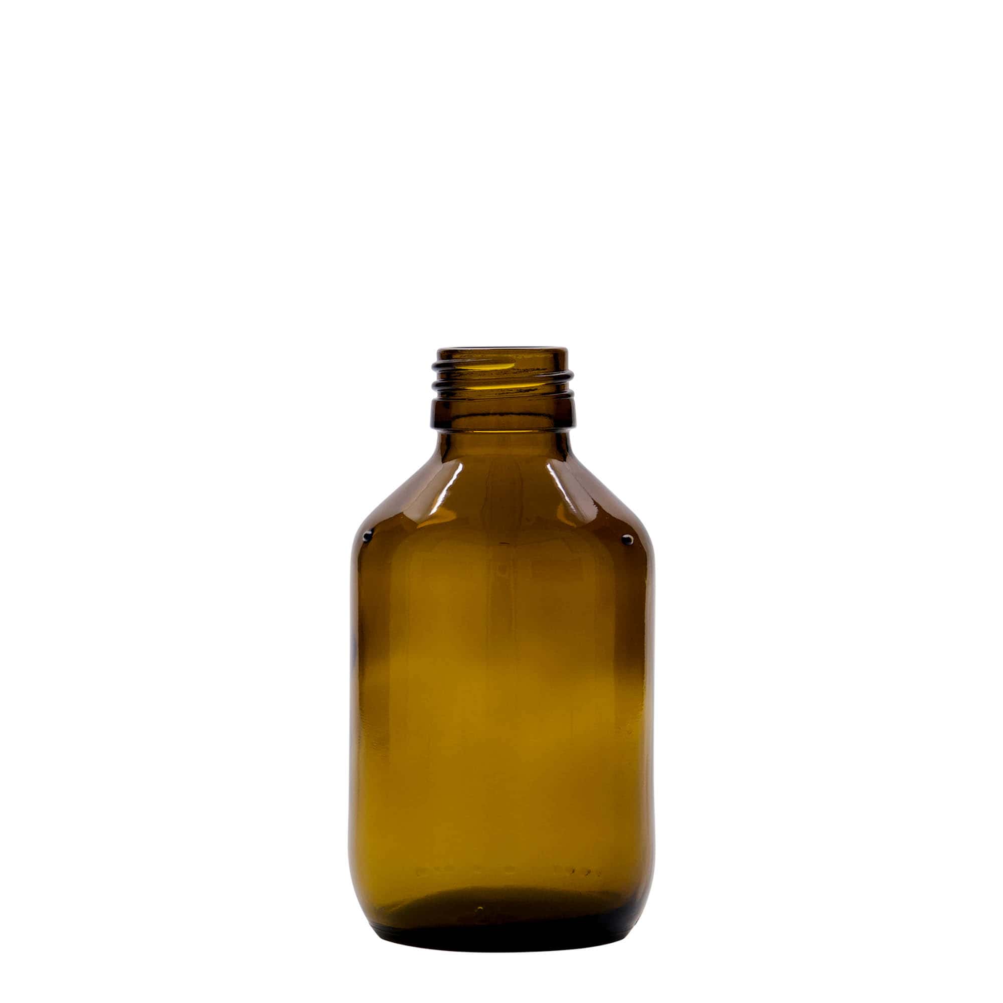 150 ml lékovka, hnědá, sklo, hrdlo: PP 28