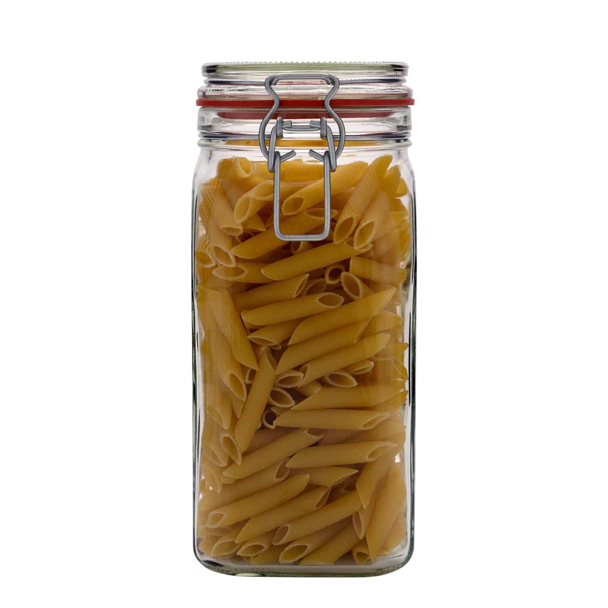 Sklenice s drátěným uzávěrem 1540 ml, čtvercová, uzávěr: drátěný uzávěr