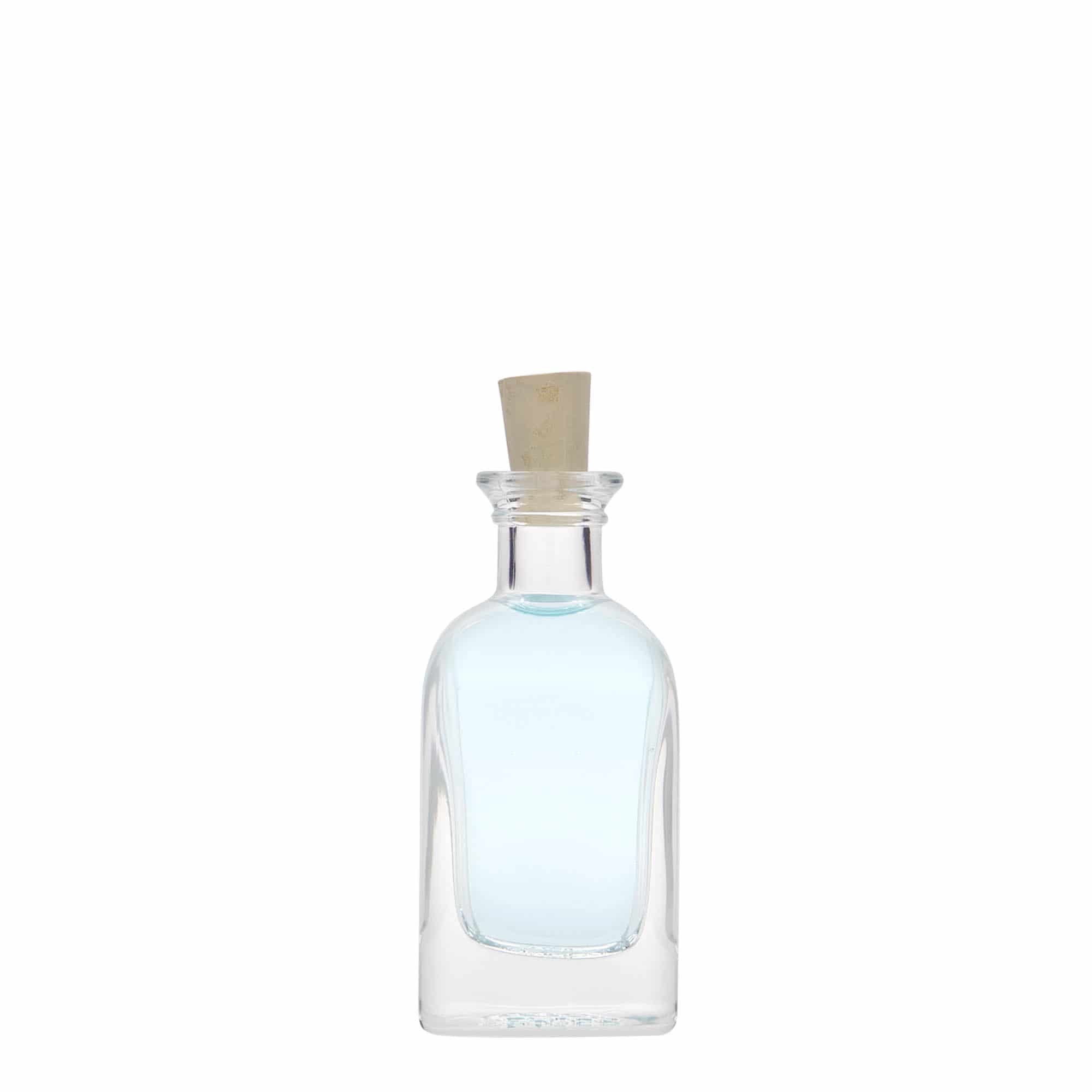 40 ml skleněná lahvička Apotheker Carré, čtvercová, hrdlo: korek
