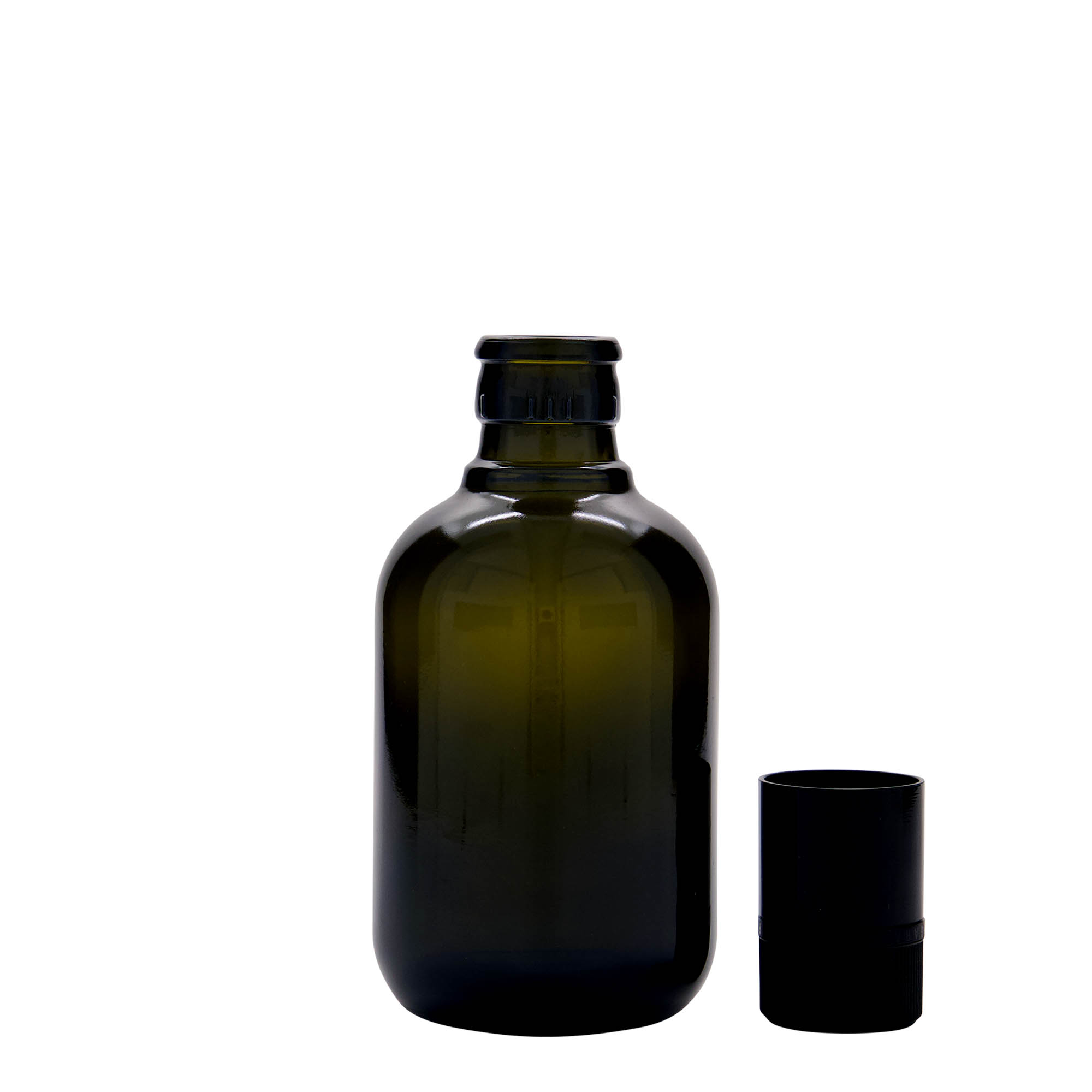 250 ml láhev na ocet/olej „Biolio“, sklo, antikně zelená, hrdlo: DOP