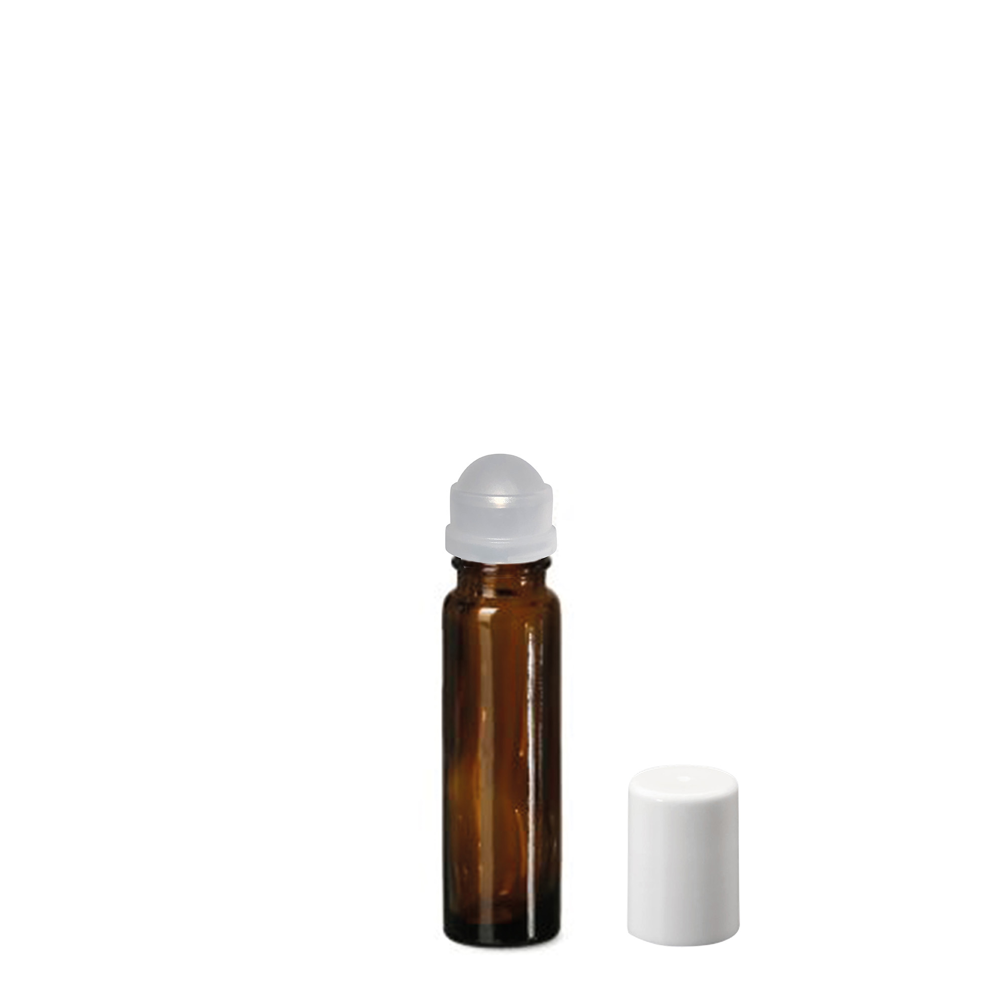 10 ml roll-on lahvička, sklo, hnědá, hrdlo: šroubovací uzávěr