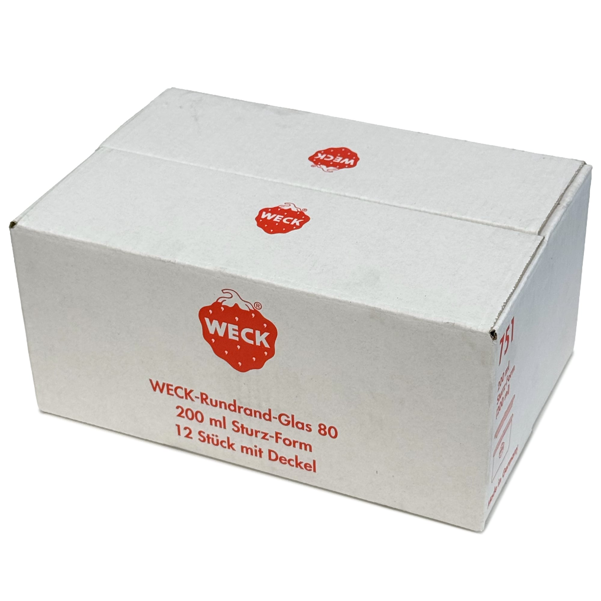 12x 200 ml WECK zavařovací sklenice se skleněným víčkem RR 80