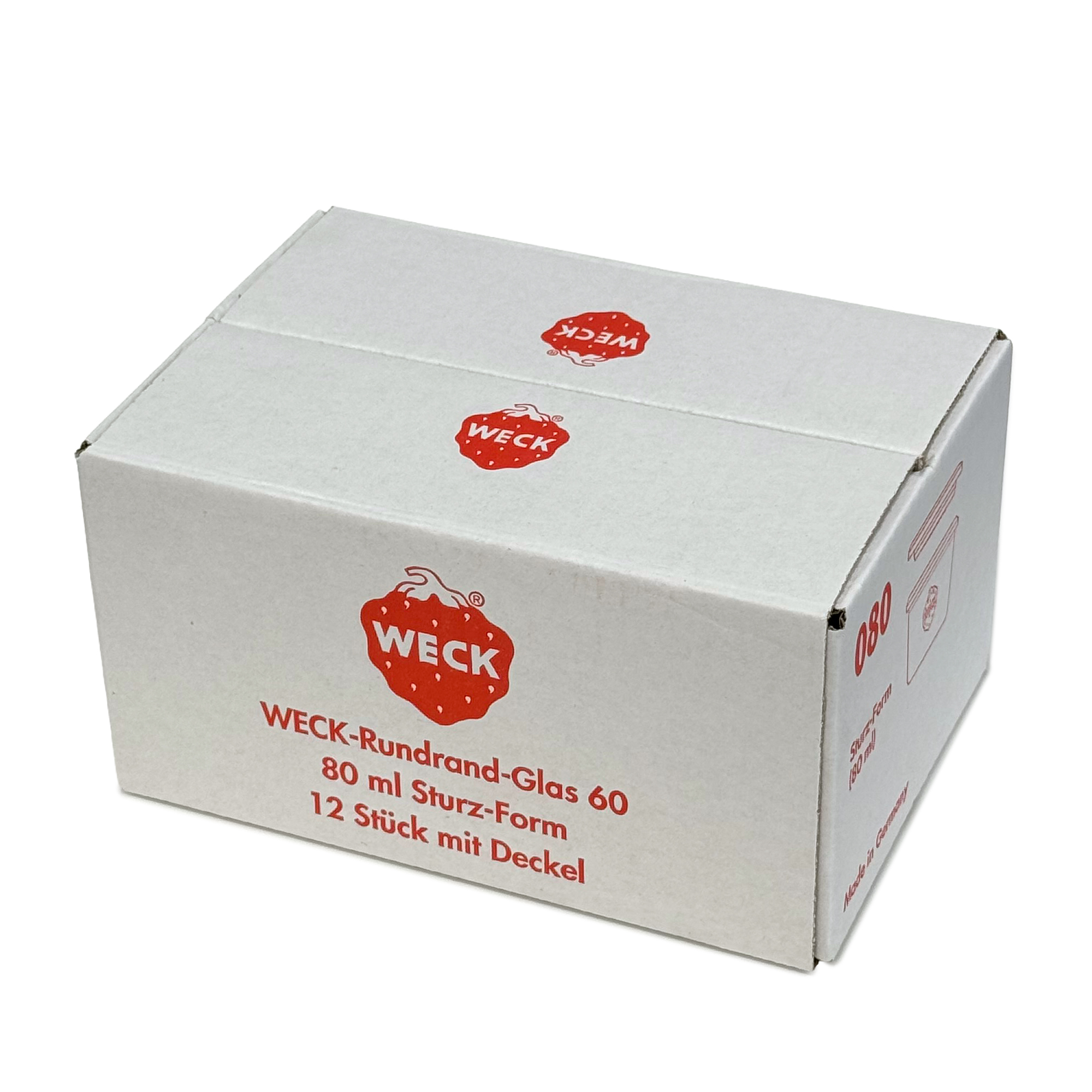 12x 80 ml WECK zavařovací sklenice se skleněným víčkem RR 60