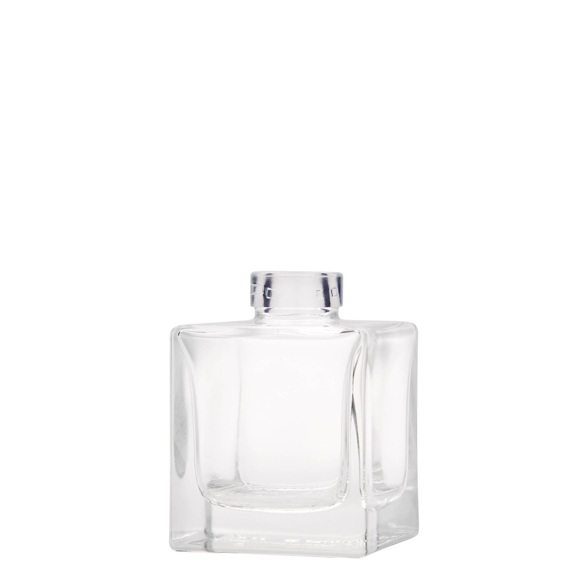 100 ml skleněná lahvička 'Cube', čtvercová, hrdlo: korek