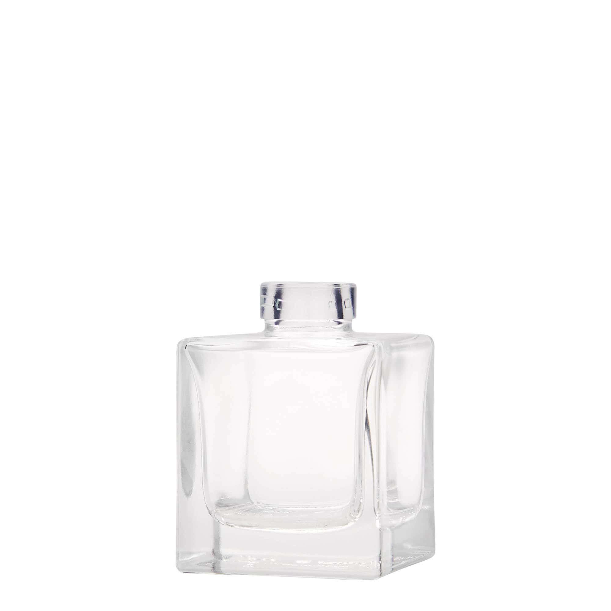 100 ml skleněná lahvička 'Cube', čtvercová, hrdlo: korek