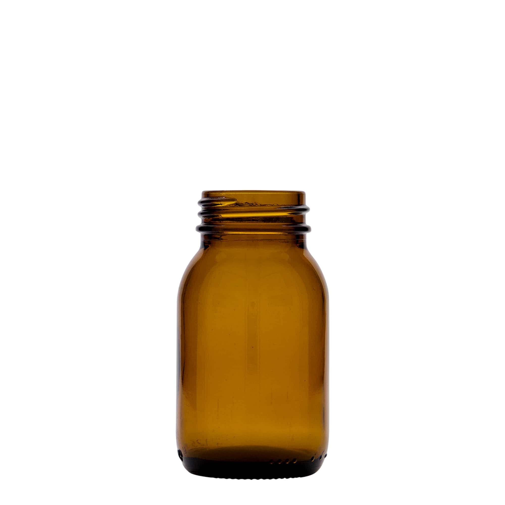 125 ml širokohrdlá sklenice, hnědá, hrdlo: DIN 40