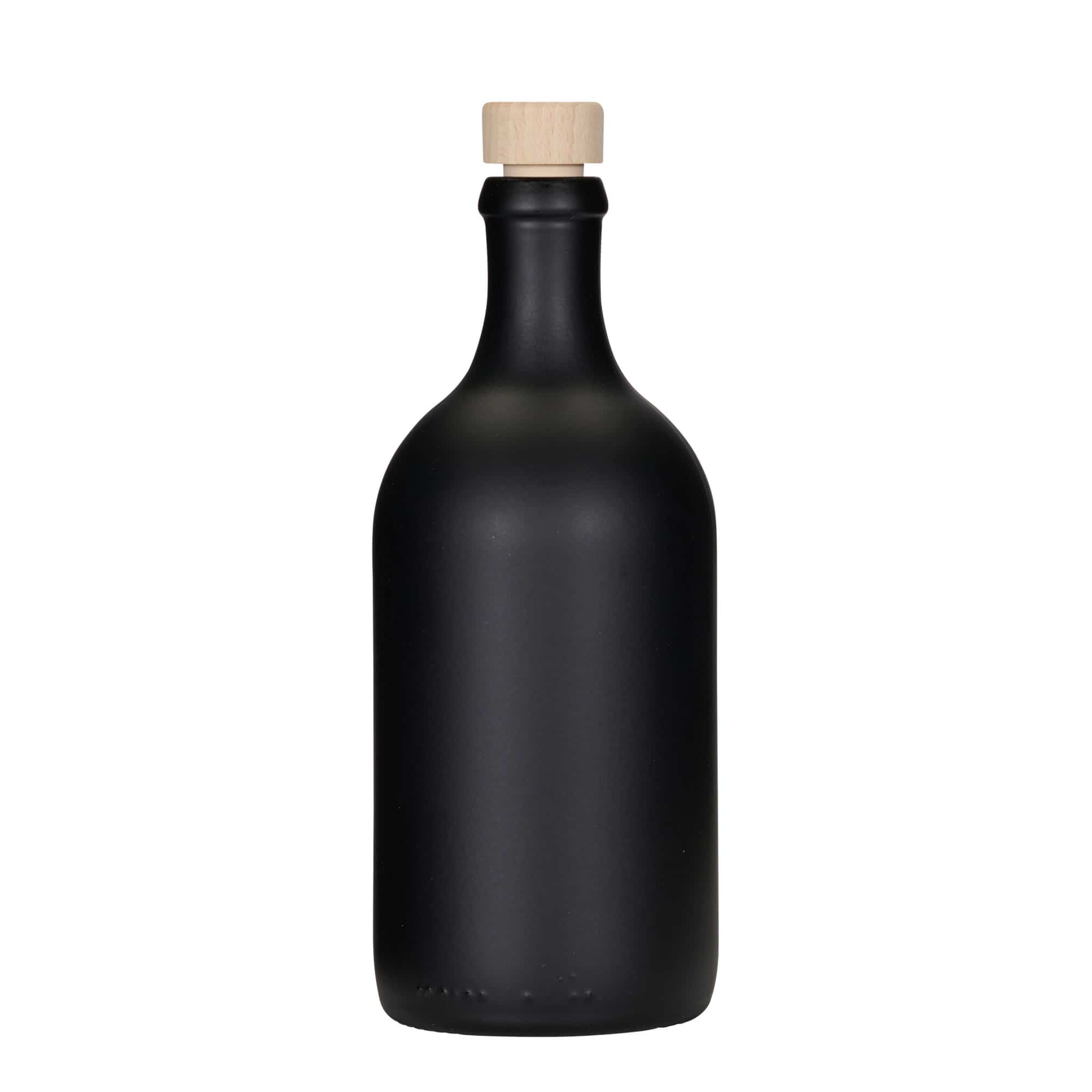 Skleněná lahev 500 ml 'Ginevra Leggera', černá, uzávěr: korek