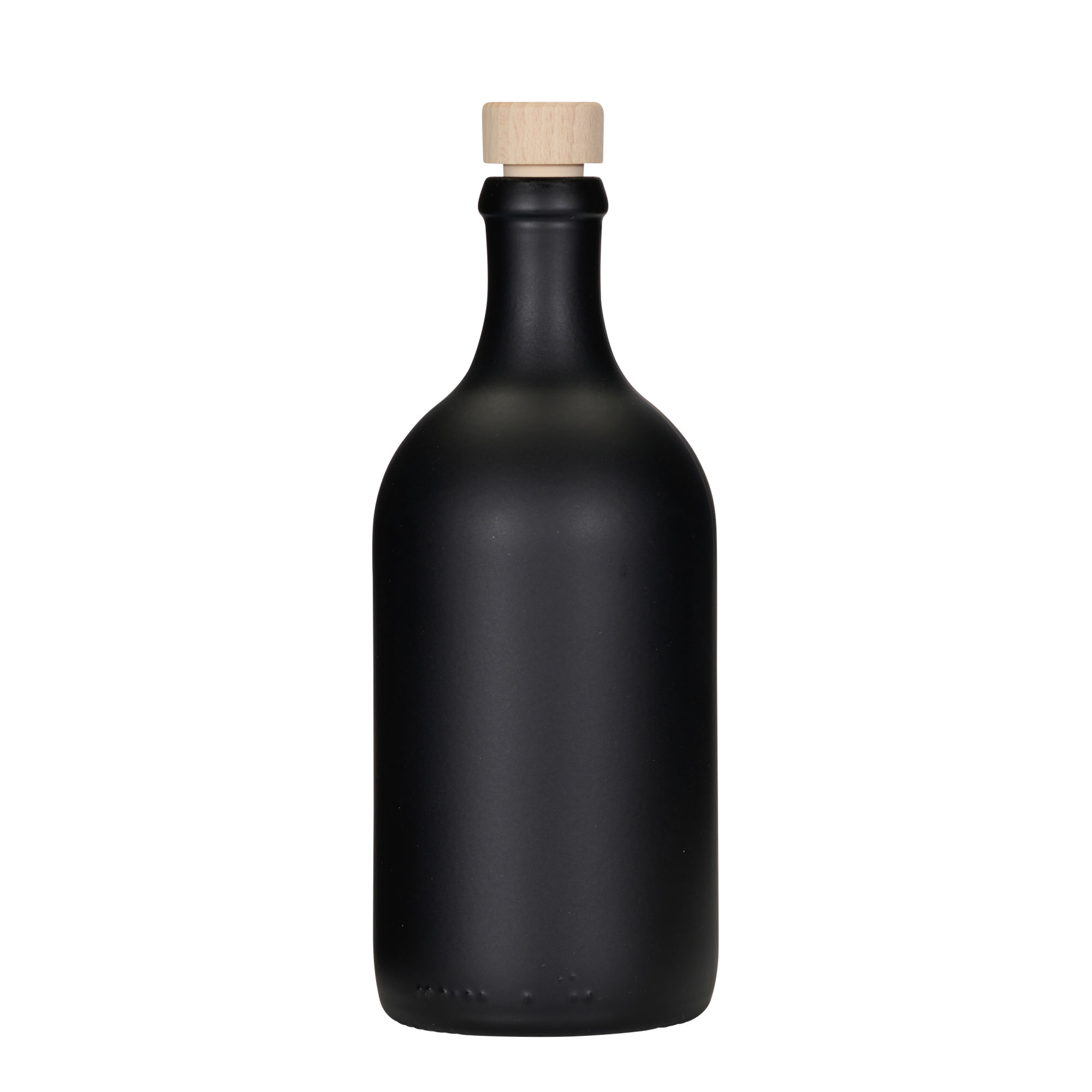 500 ml skleněná láhev 'Ginevra Leggera', černá, hrdlo: korek
