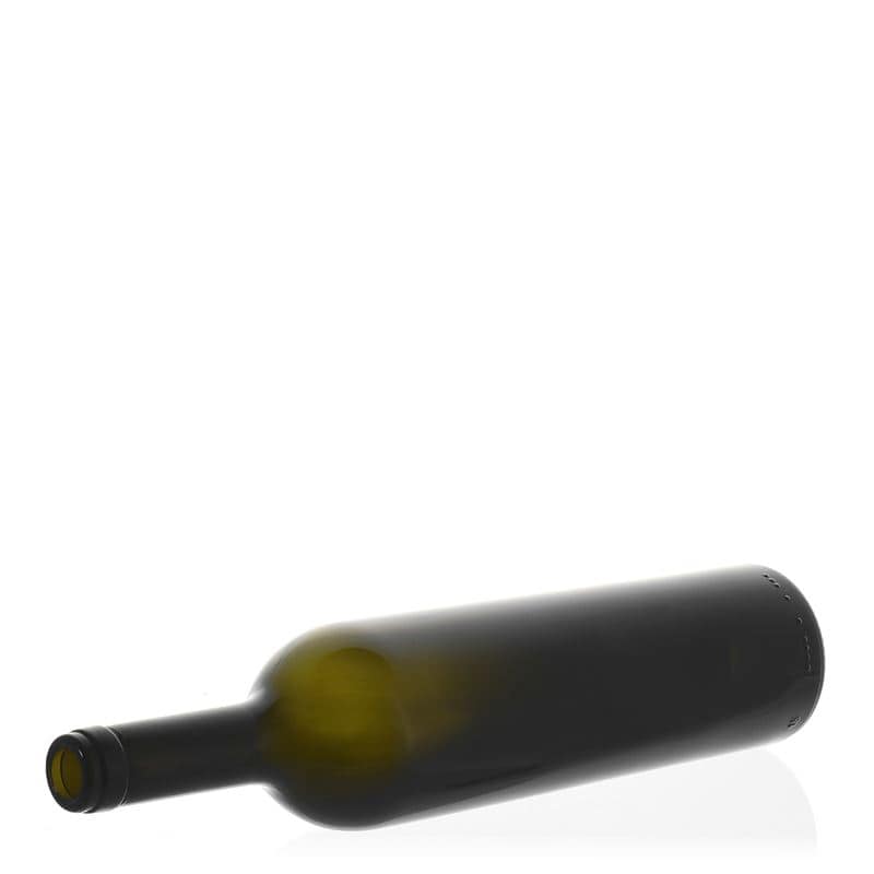 Lahev na víno 750 ml 'Liberty', starožitná zelená, uzávěr: korek