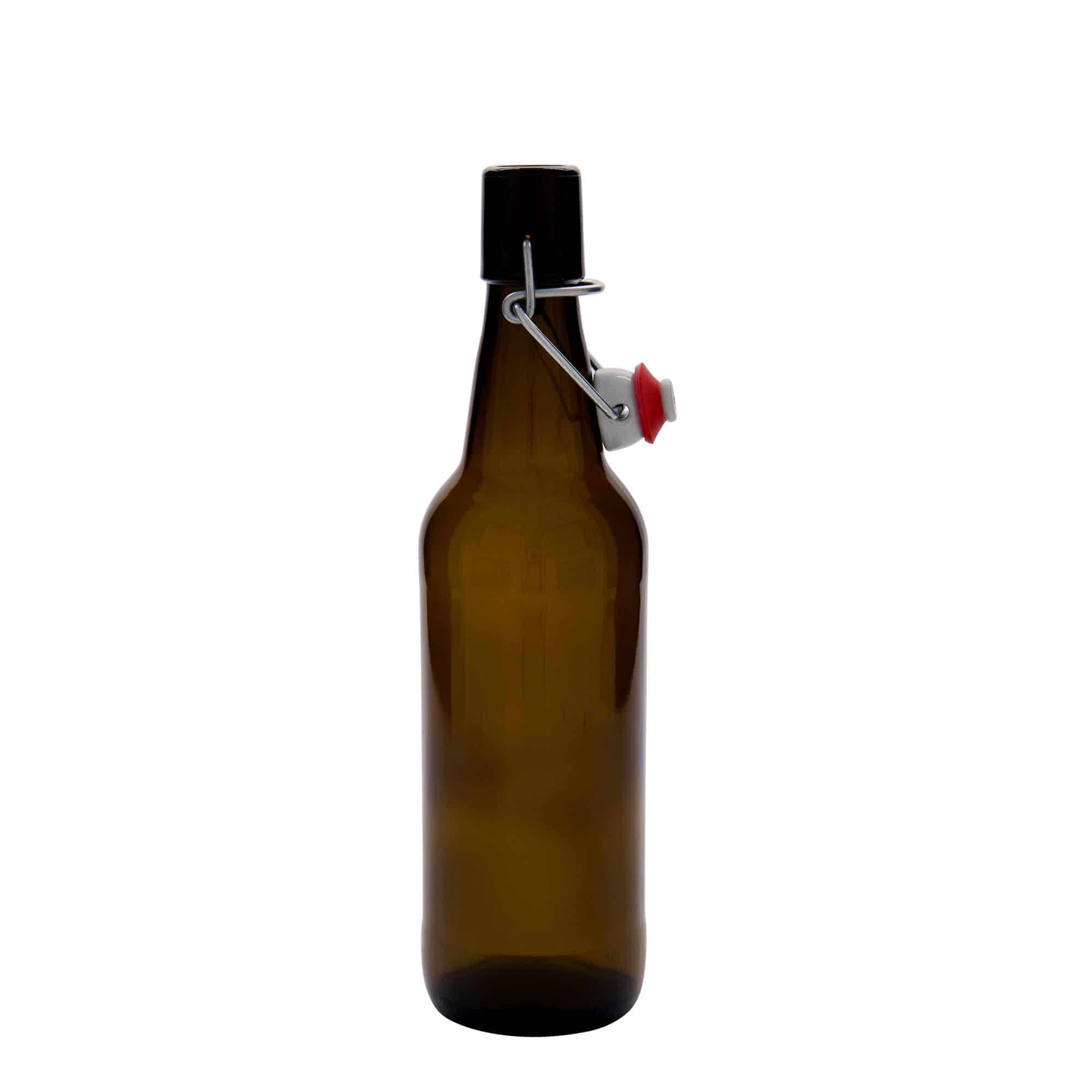 500 ml pivní láhev, sklo, hnědá, hrdlo: pákové uzavírání