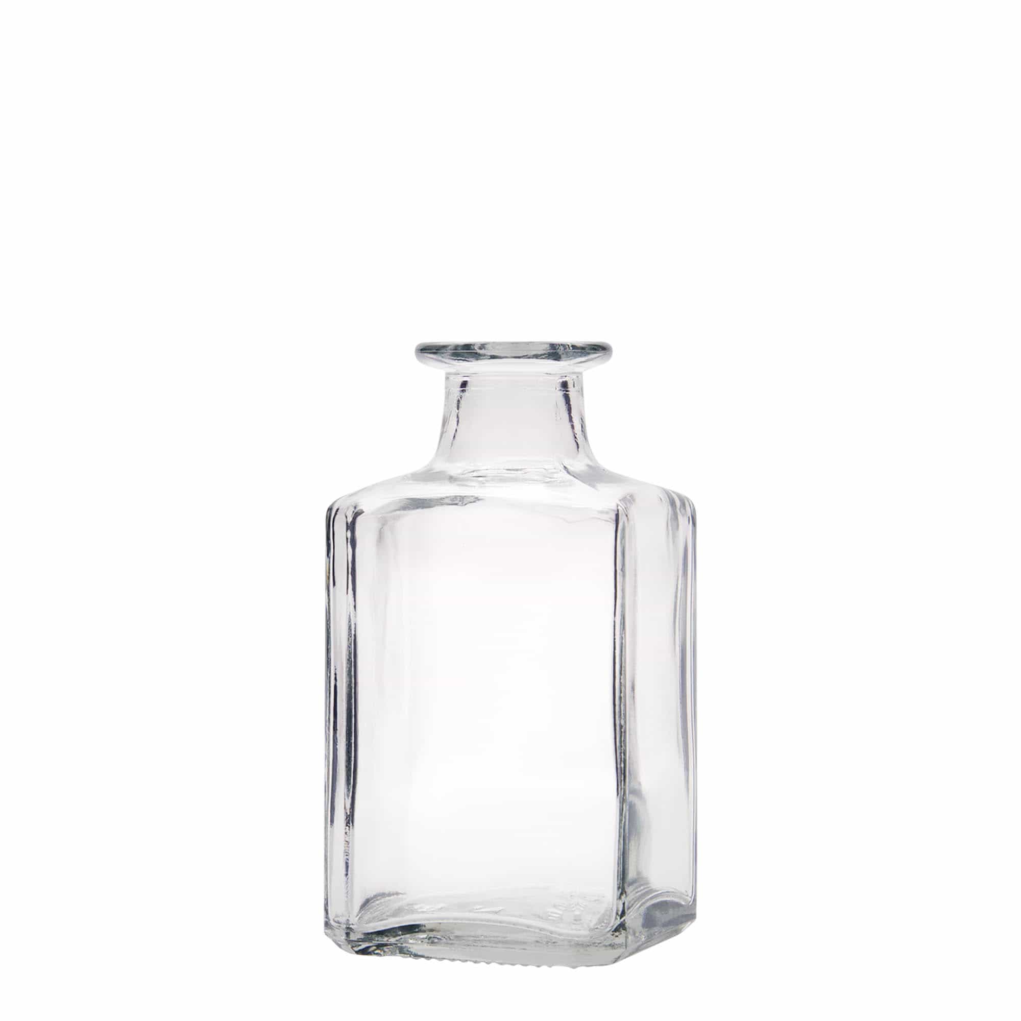 250 ml skleněná láhev „Torben“, čtvercová, hrdlo: korek