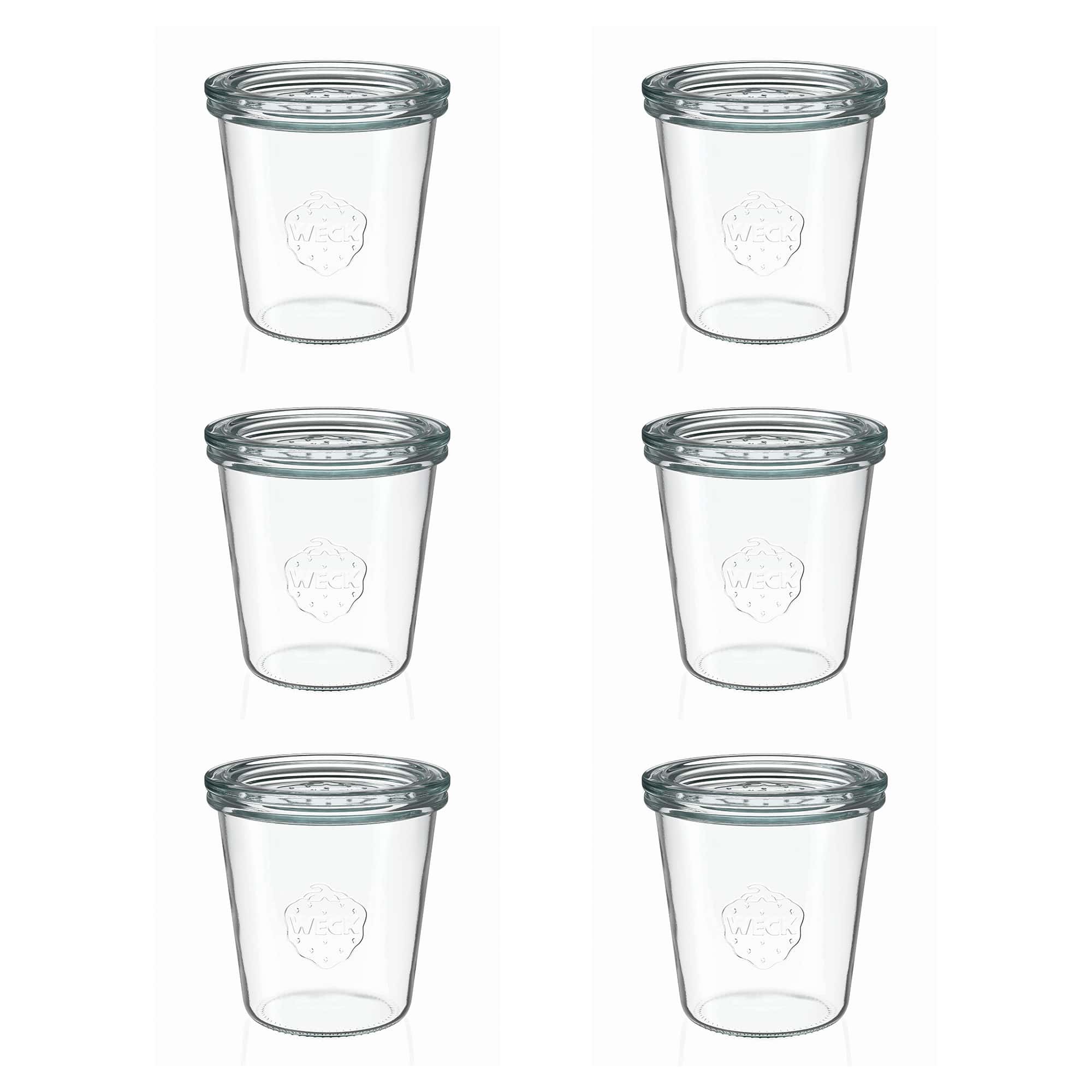 6x 290 ml WECK vysoká zavařovací sklenice se skleněným víčkem RR 80