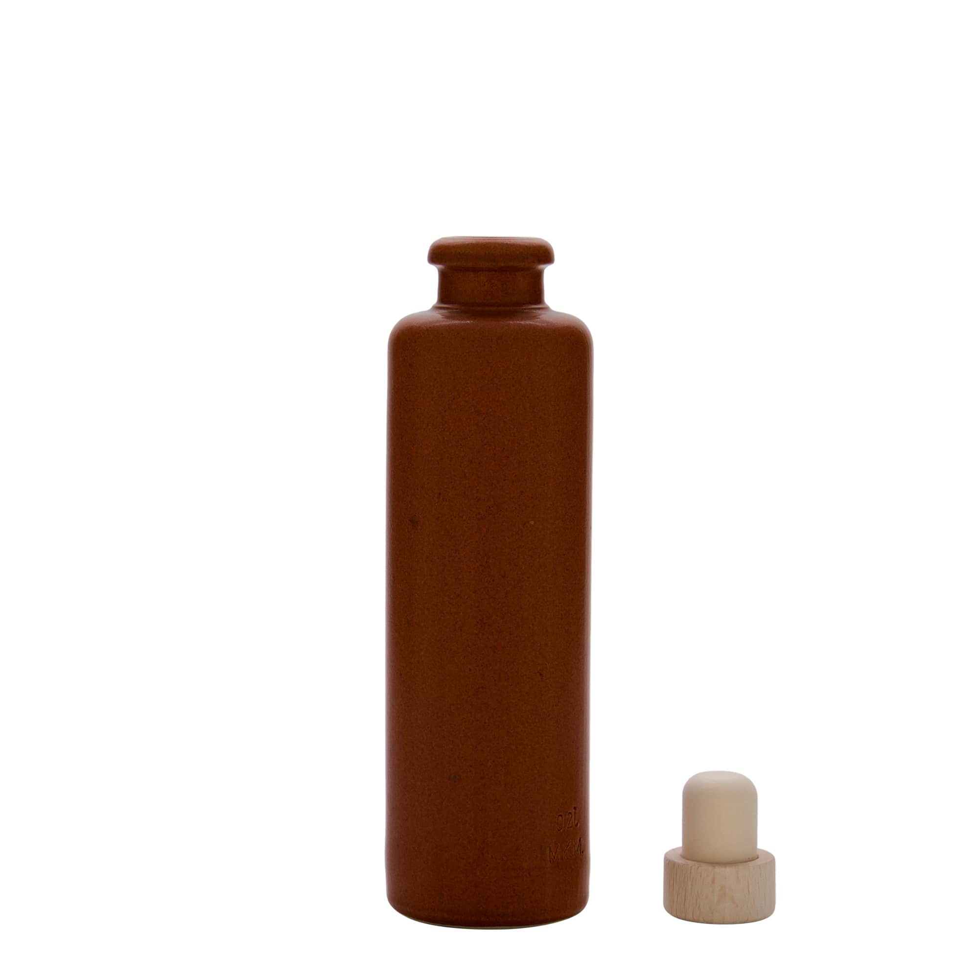 200 ml hliněný džbán, kamenina, červeno-hnědý, hrdlo: korek