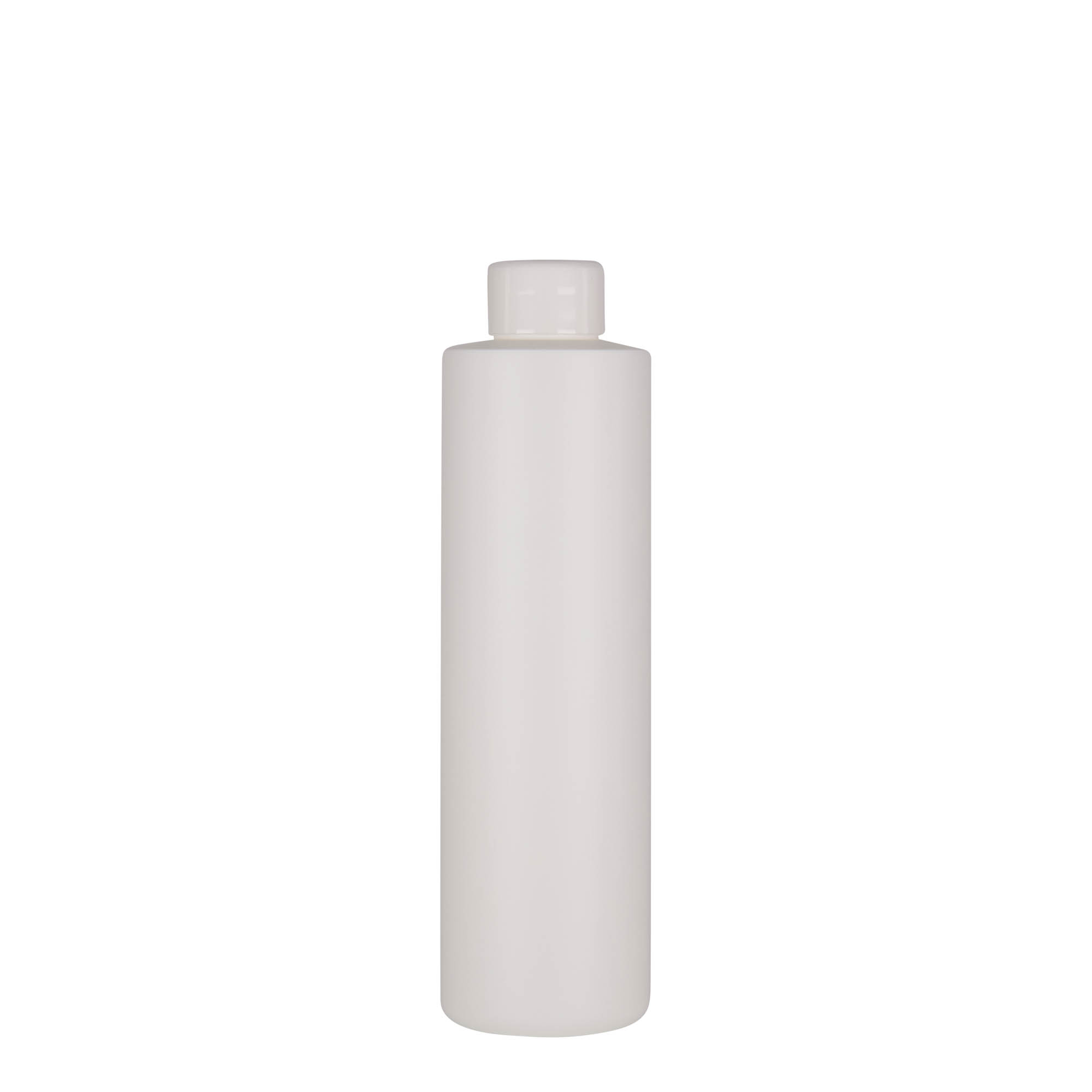 250 ml plastová láhev 'Pipe', zelený HDPE, bílá, hrdlo: 24/410