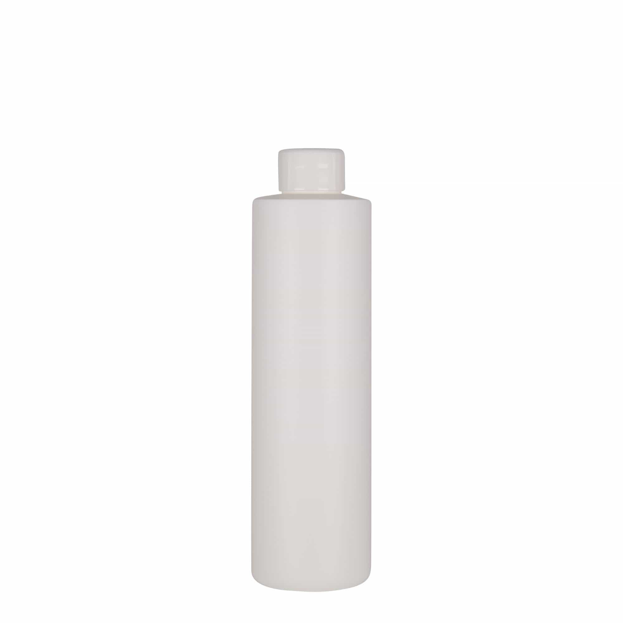 250 ml plastová láhev 'Pipe', zelený HDPE, bílá, hrdlo: 24/410