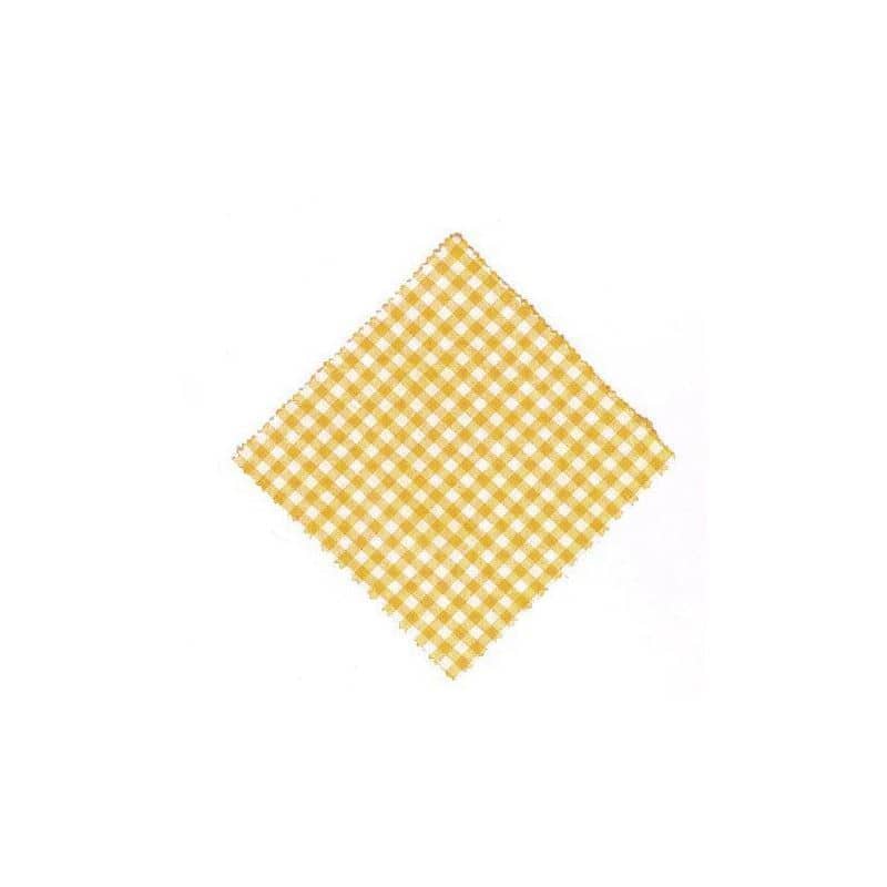Látkový ubrousek károvaný 12x12, čtvercový, textil, žlutý, uzávěr: TO38-TO53