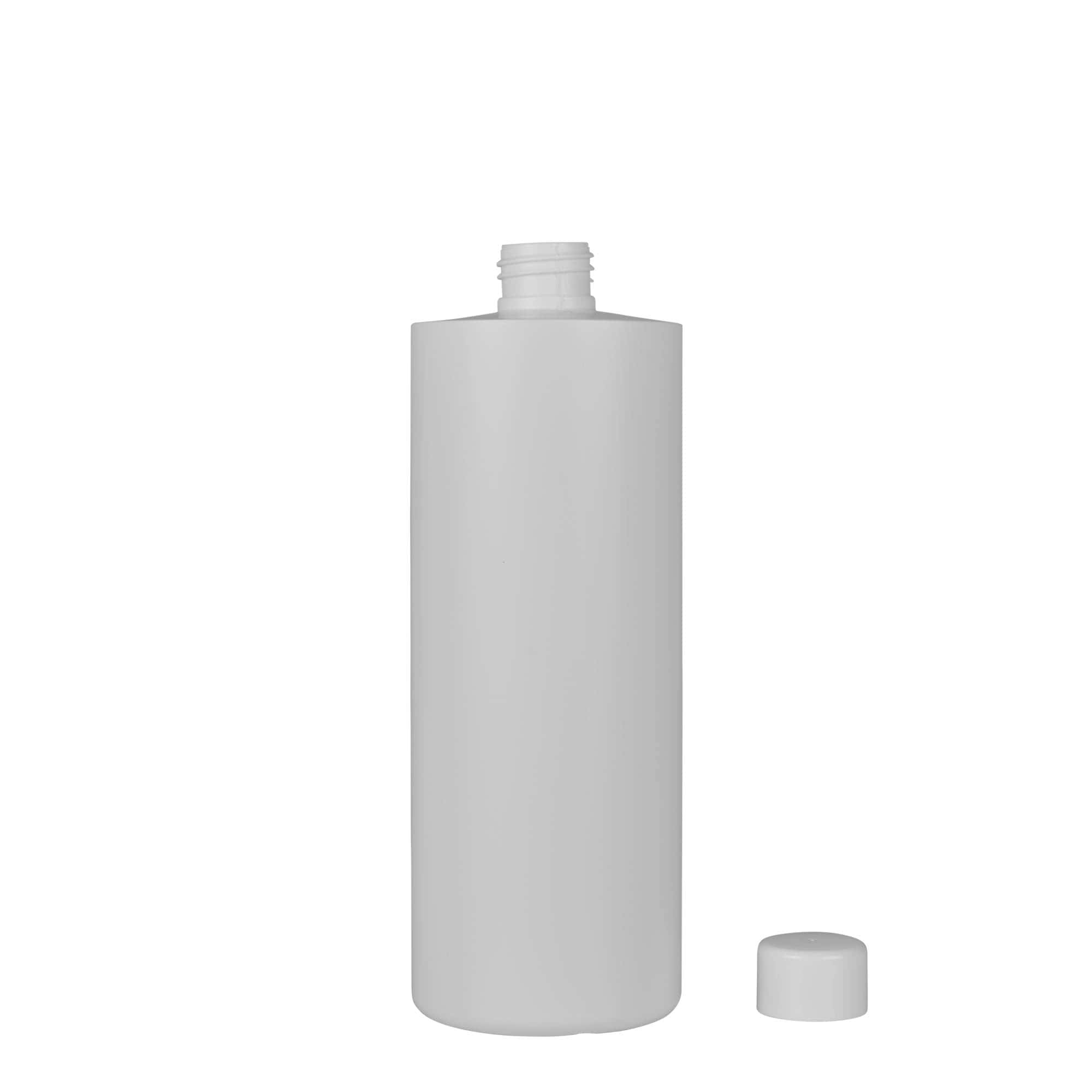 500 ml plastová láhev 'Pipe', zelený HDPE, bílá, hrdlo: 24/410