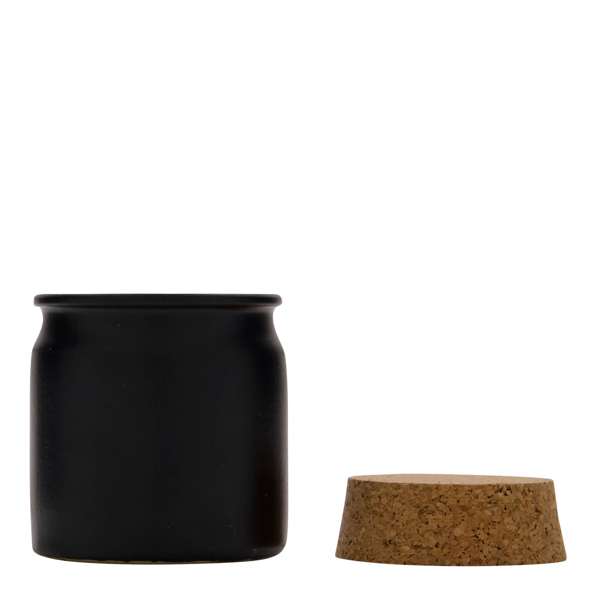 160 ml kameninový hrnec, keramika, černý, hrdlo: korek