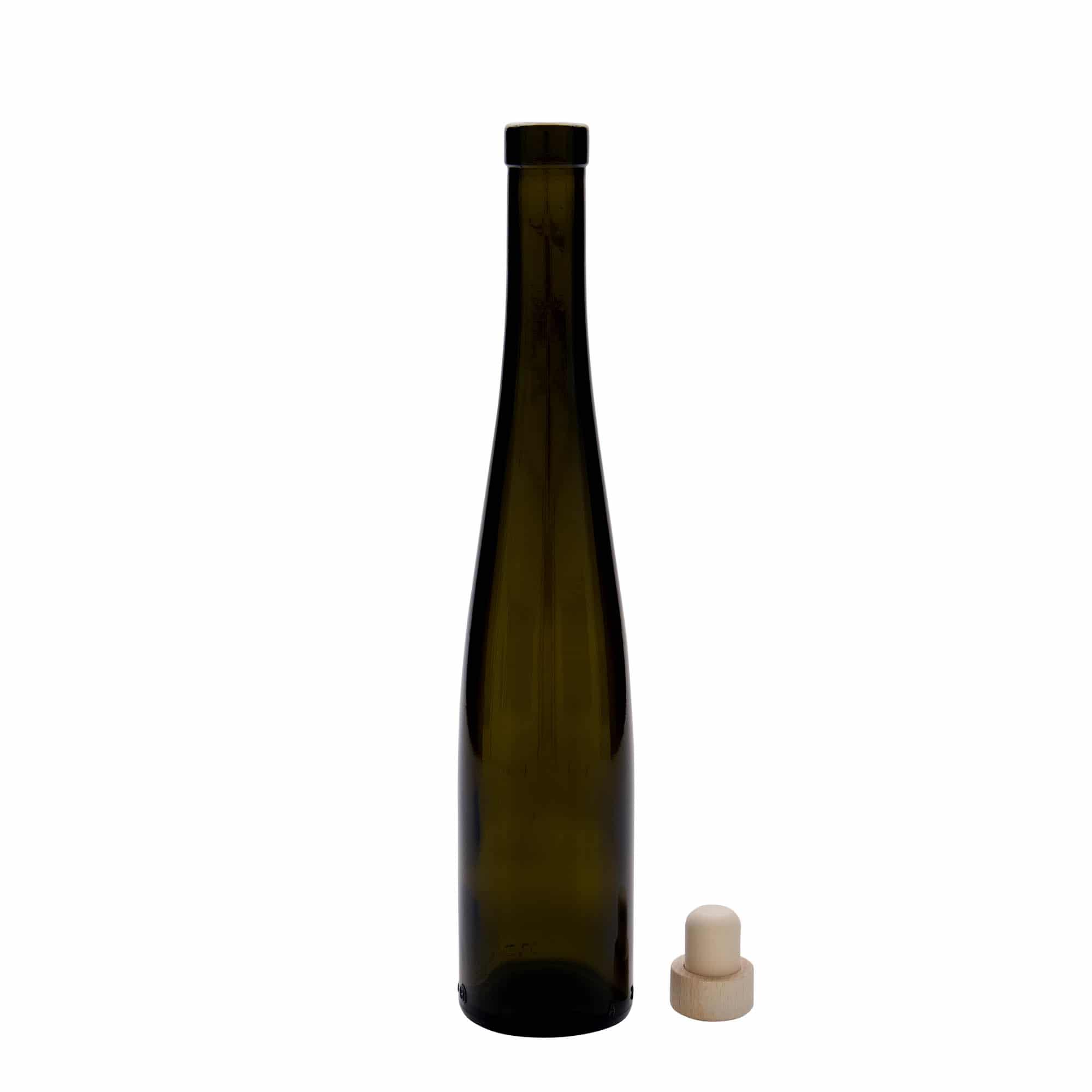 375 ml skleněná láhev 'Weinschlegel', antik zelená, hrdlo: korek