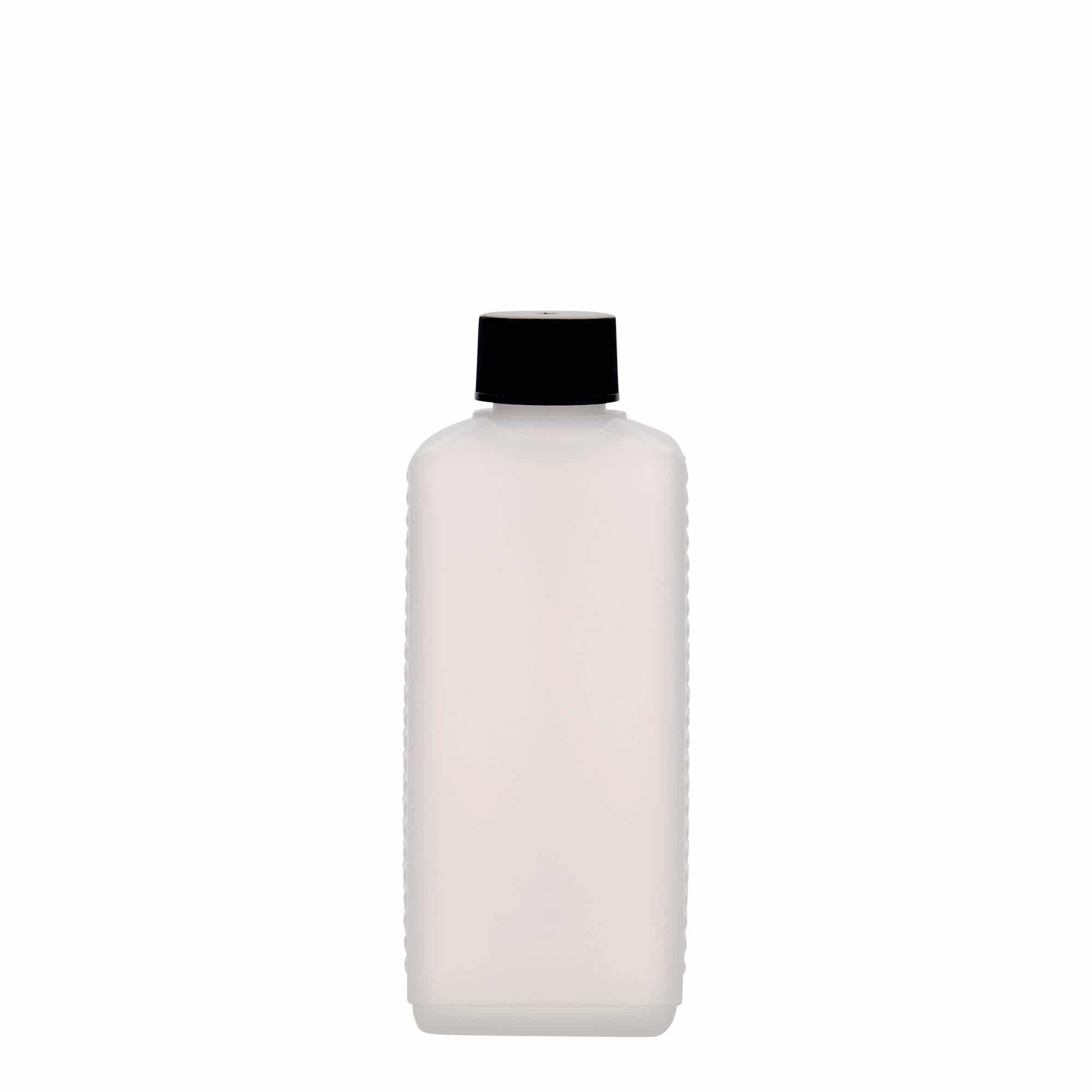 Kanystr 250 ml, hranatý, plast HDPE, přírodní, uzávěr: DIN 25 EPE
