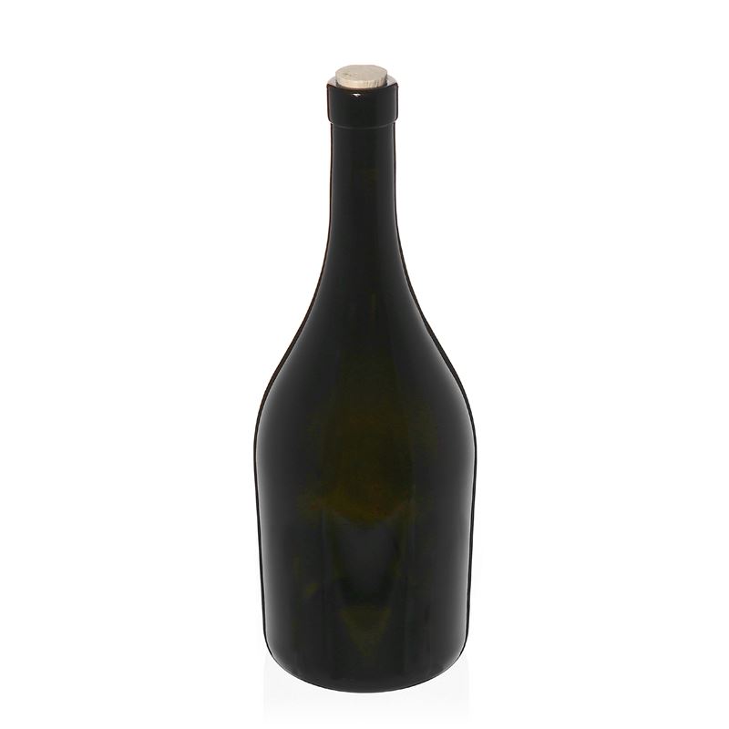 Lahev na víno 750 ml 'Exclusive', starožitná zelená, uzávěr: korek