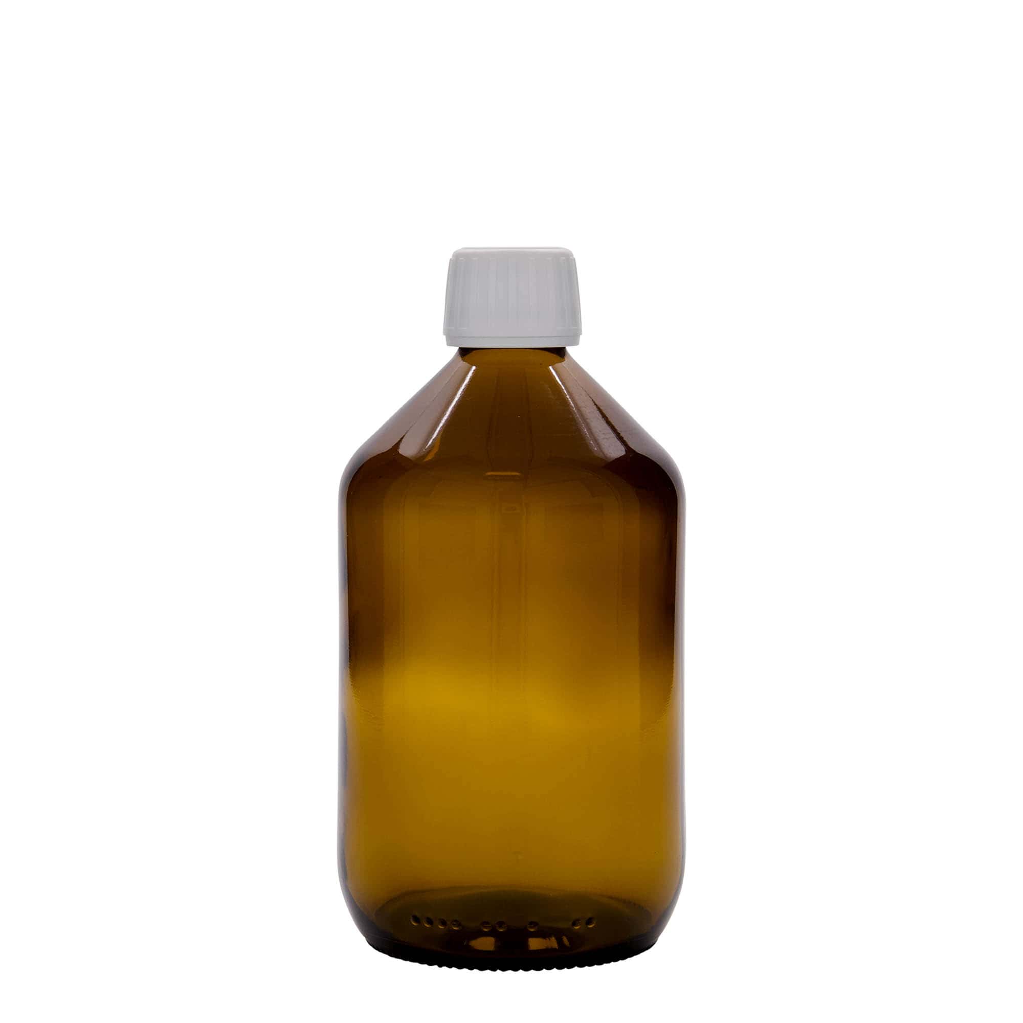 500 ml lékovka, hnědá, sklo, hrdlo: PP 28