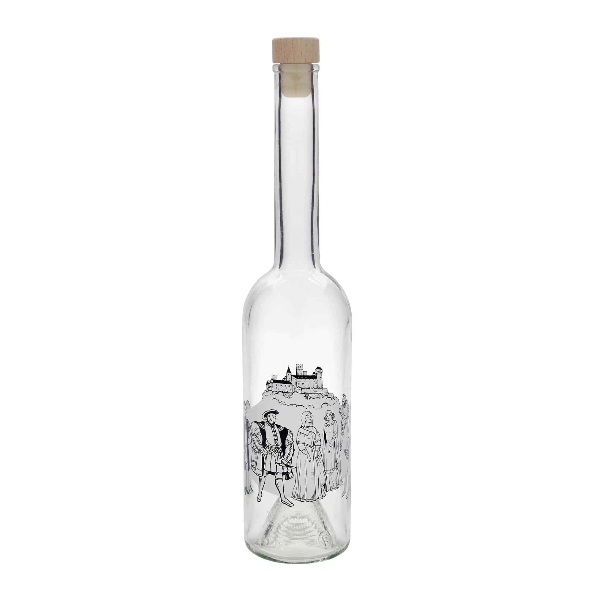 500 ml skleněná láhev 'Opera', motiv: Středověk, hrdlo: korek