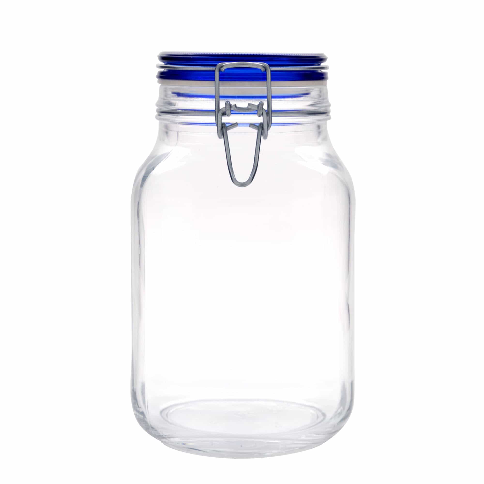Sklenice s drátěným uzávěrem 2000 ml 'Fido' Blue Top, čtvercová, uzávěr: drátěný uzávěr Sklenice s drátěným uzávěrem 2000 ml 'Fido' Blue Top, čtvercová, uzávěr: drátěný uzávěr
