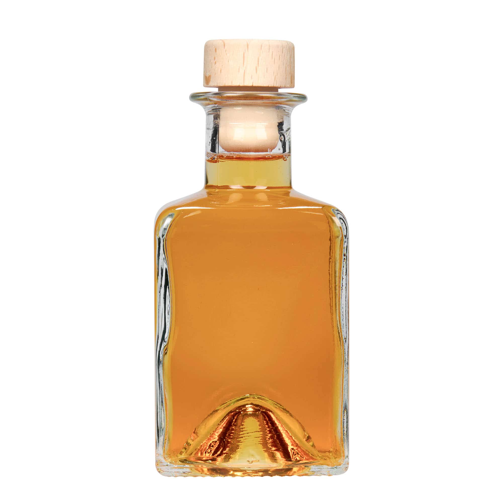 Skleněná lahev 200 ml 'Kubica', čtvercová, uzávěr: korek