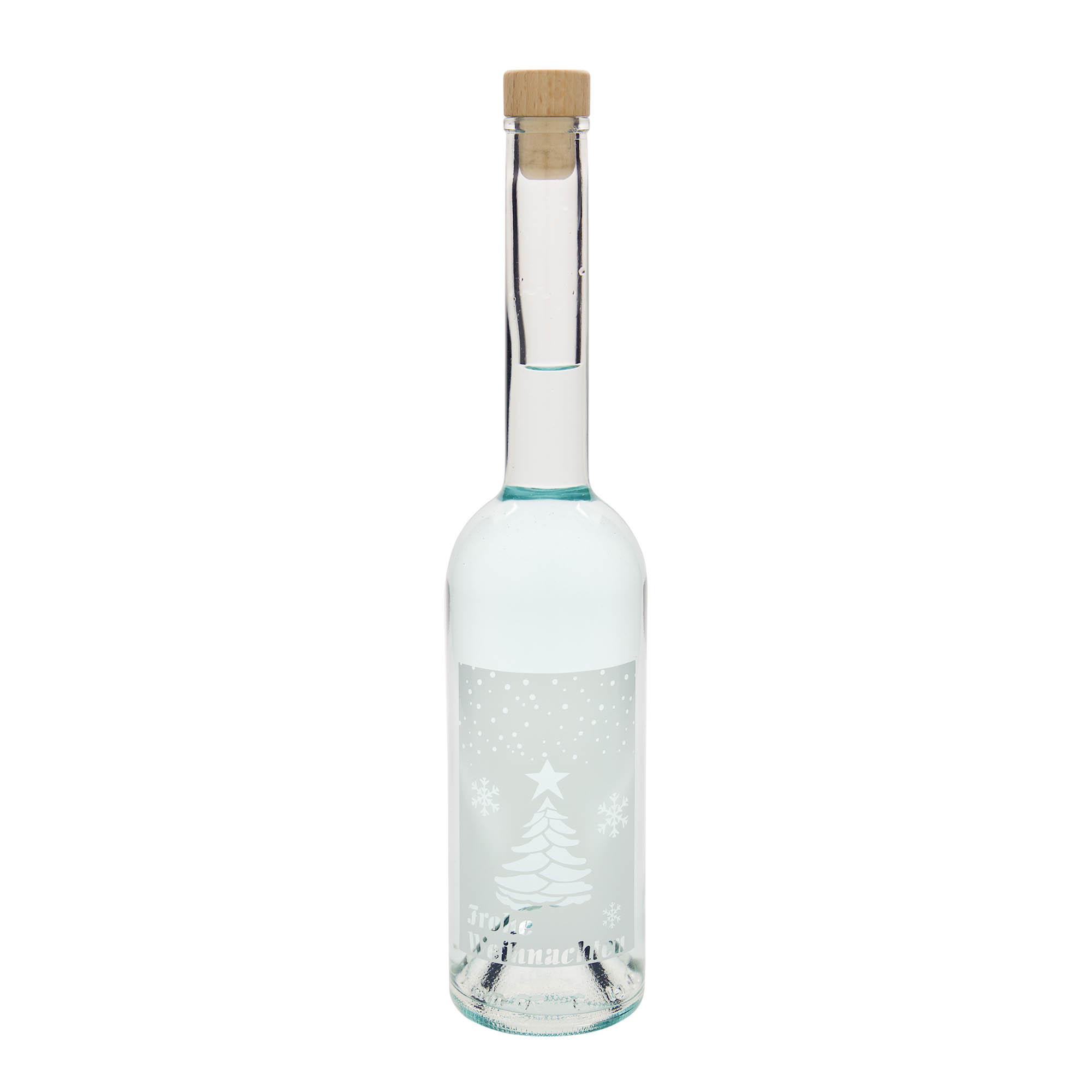 500 ml skleněná láhev „Opera“, motiv: Bílé Vánoce, hrdlo: korek