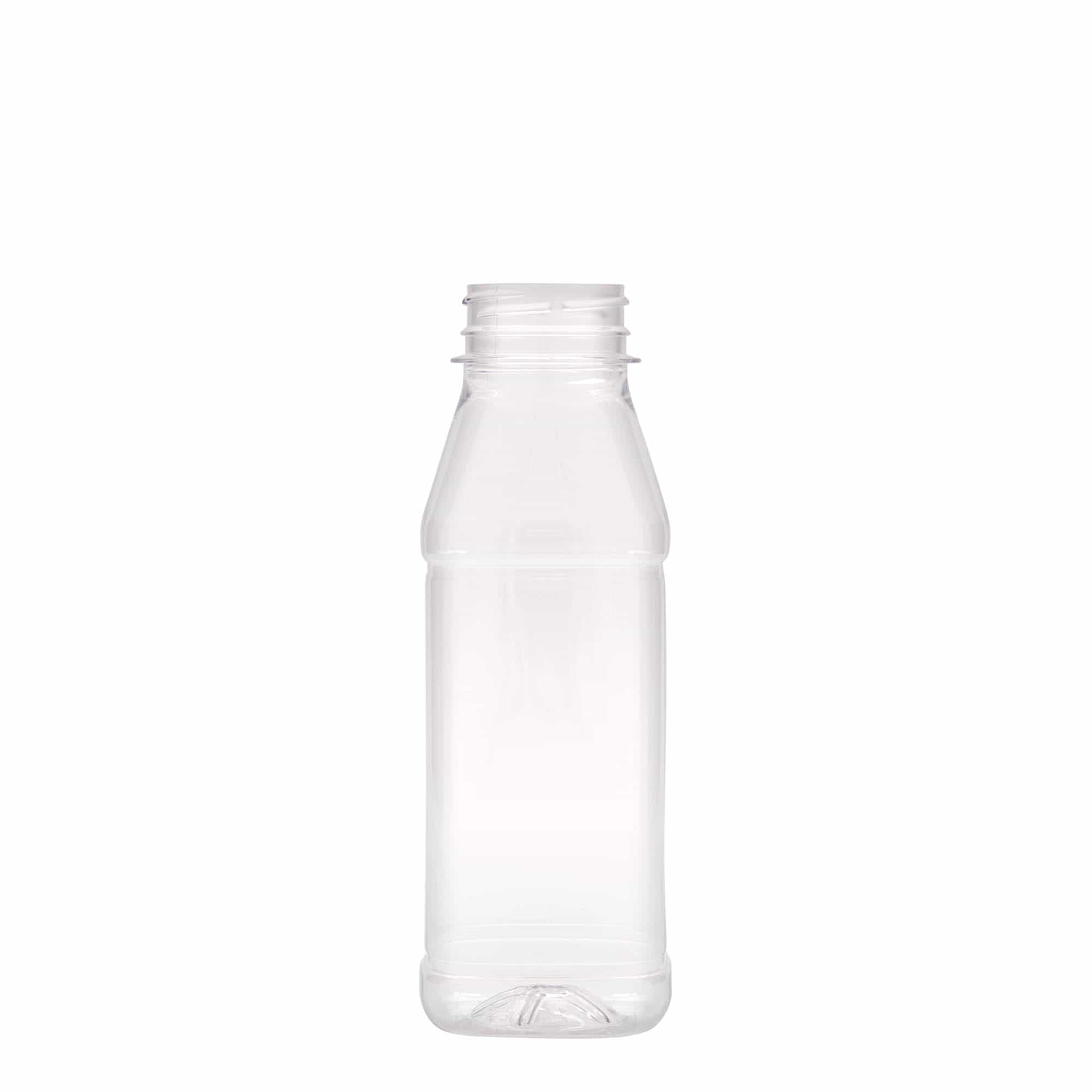330 ml PET lahev „Milk and Juice Carré“, čtvercová, plastová, hrdlo: 38 mm