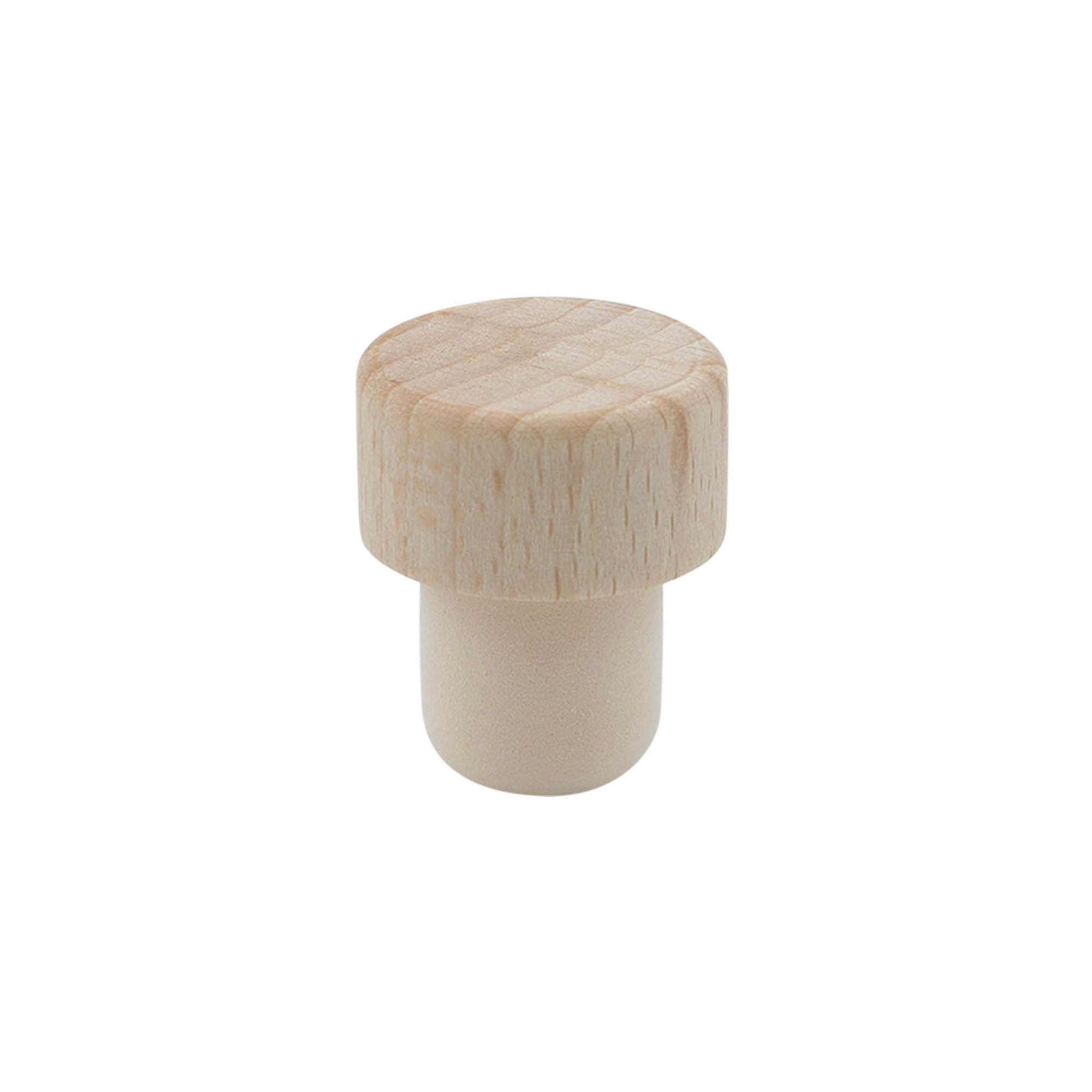 Zátka s úchopem 19 mm, dřevo/plast, pro hrdlo: korek Zátka s úchopem 19 mm, dřevo/plast, pro hrdlo: korek