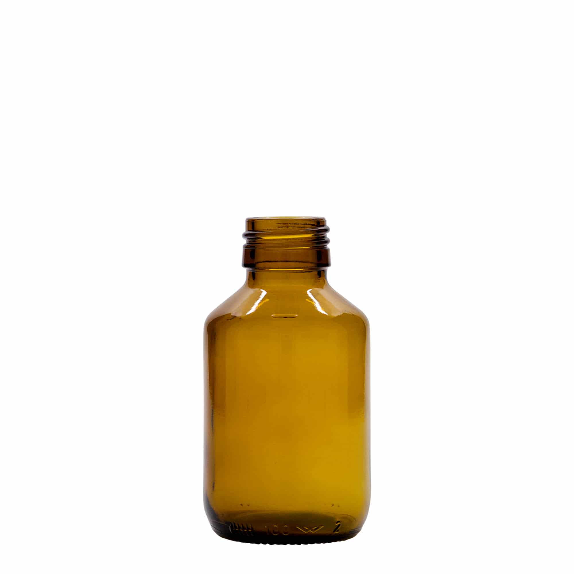Lékovka 100 ml, hnědá, sklo, ústí: PP 28