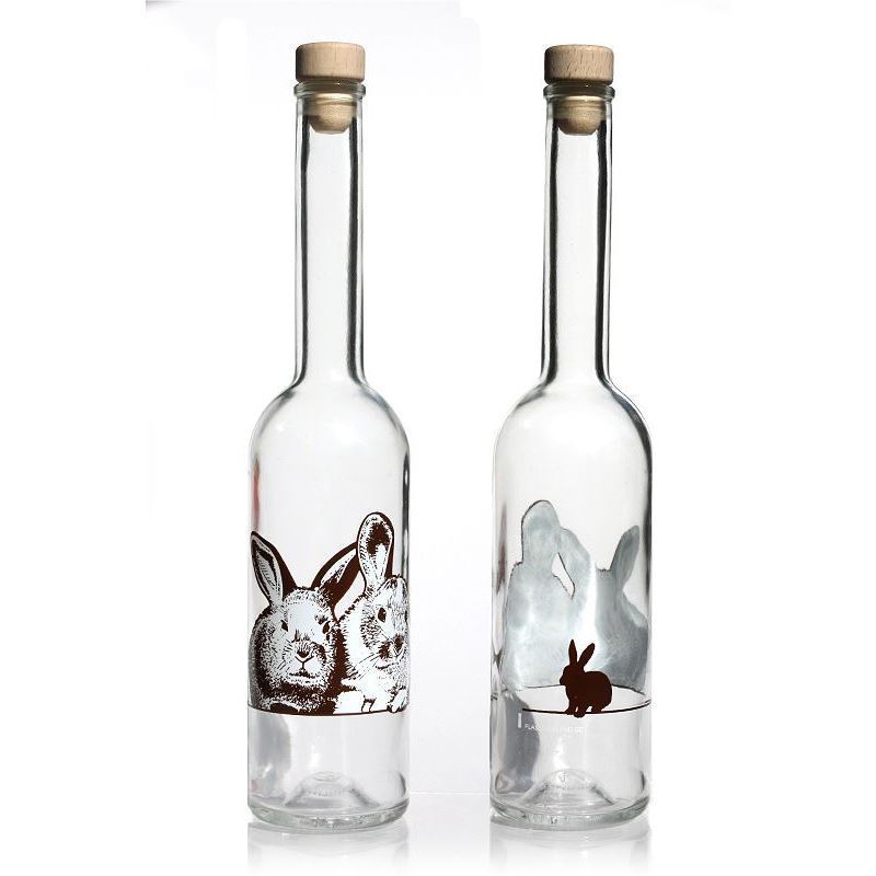 500 ml skleněná láhev 'Opera', motiv: králík, hrdlo: korek 500 ml skleněná láhev 'Opera', motiv: králík, hrdlo: korek