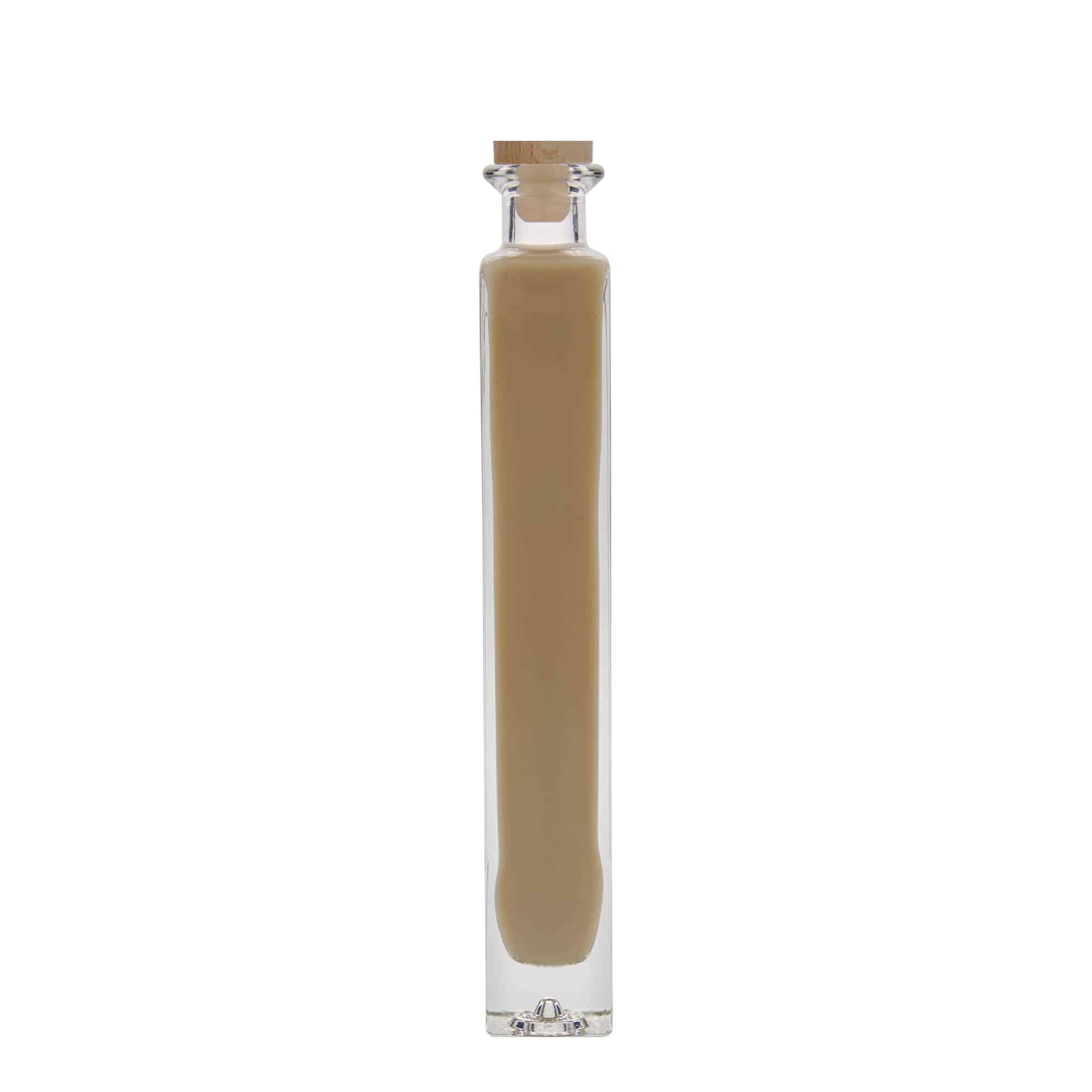200 ml skleněná láhev 'Tommy', čtvercová, hrdlo: korek