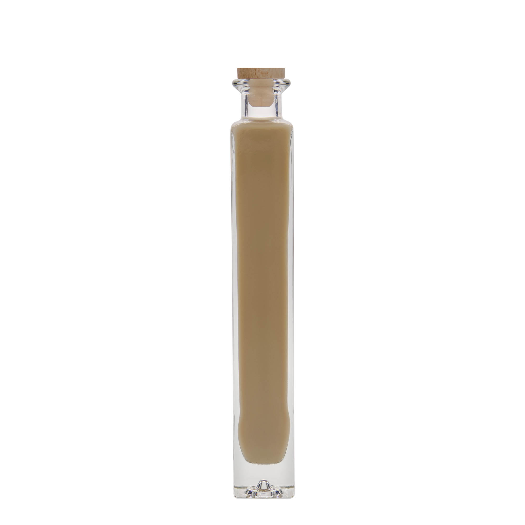 200 ml skleněná láhev 'Tommy', čtvercová, hrdlo: korek