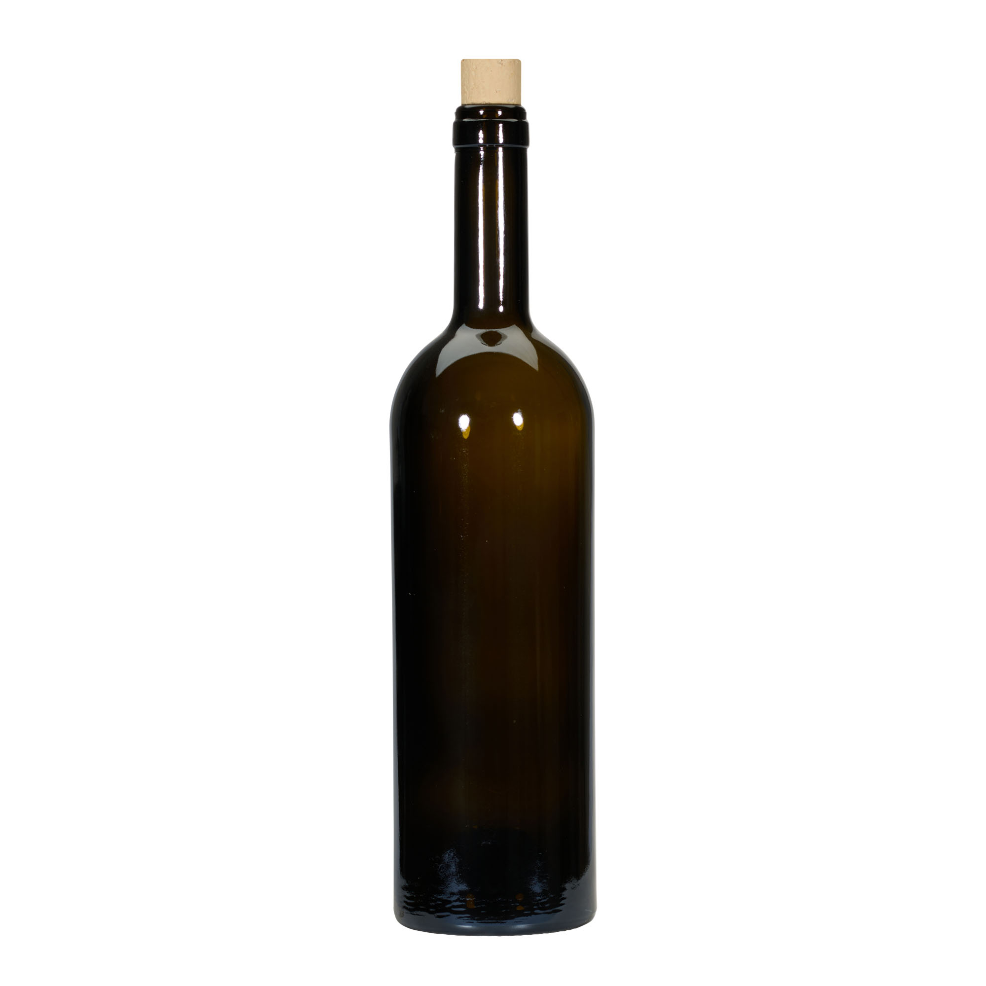 750 ml vinná láhev 'Golia', antik zelená, hrdlo: korek