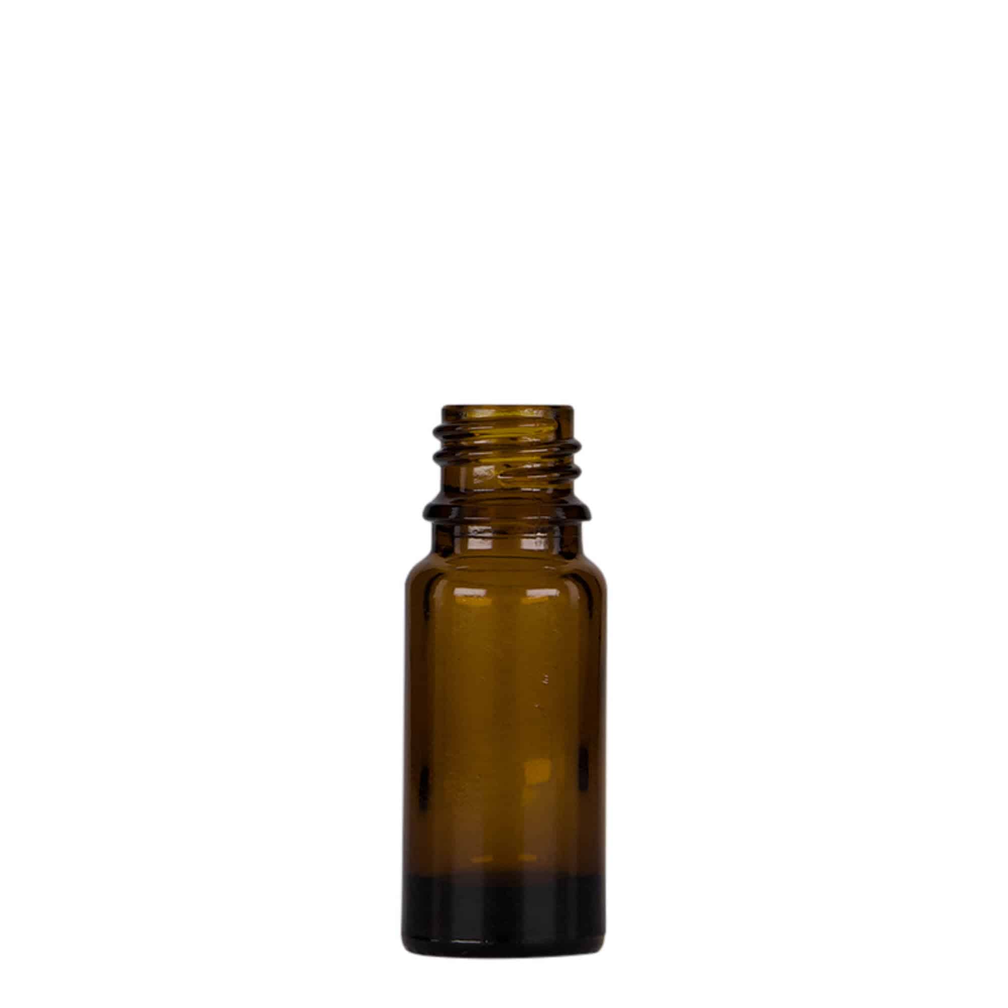 10 ml kapátková lahvička lékařská, sklo, hnědo-černá, hrdlo: DIN 18