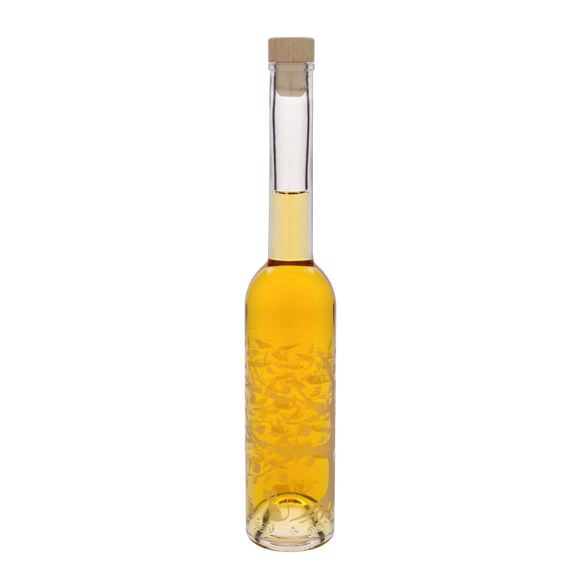 Skleněná lahev 350 ml 'Opera', motiv: Jabloň, uzávěr: korek