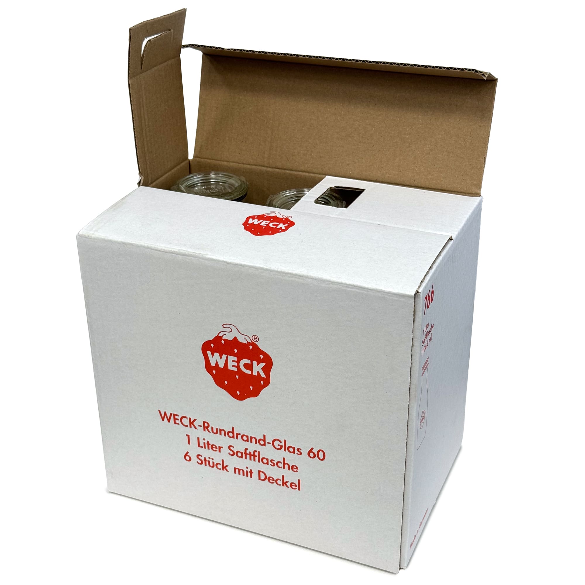 6x 1000 ml WECK lahvička na šťávu se skleněným víčkem RR 60