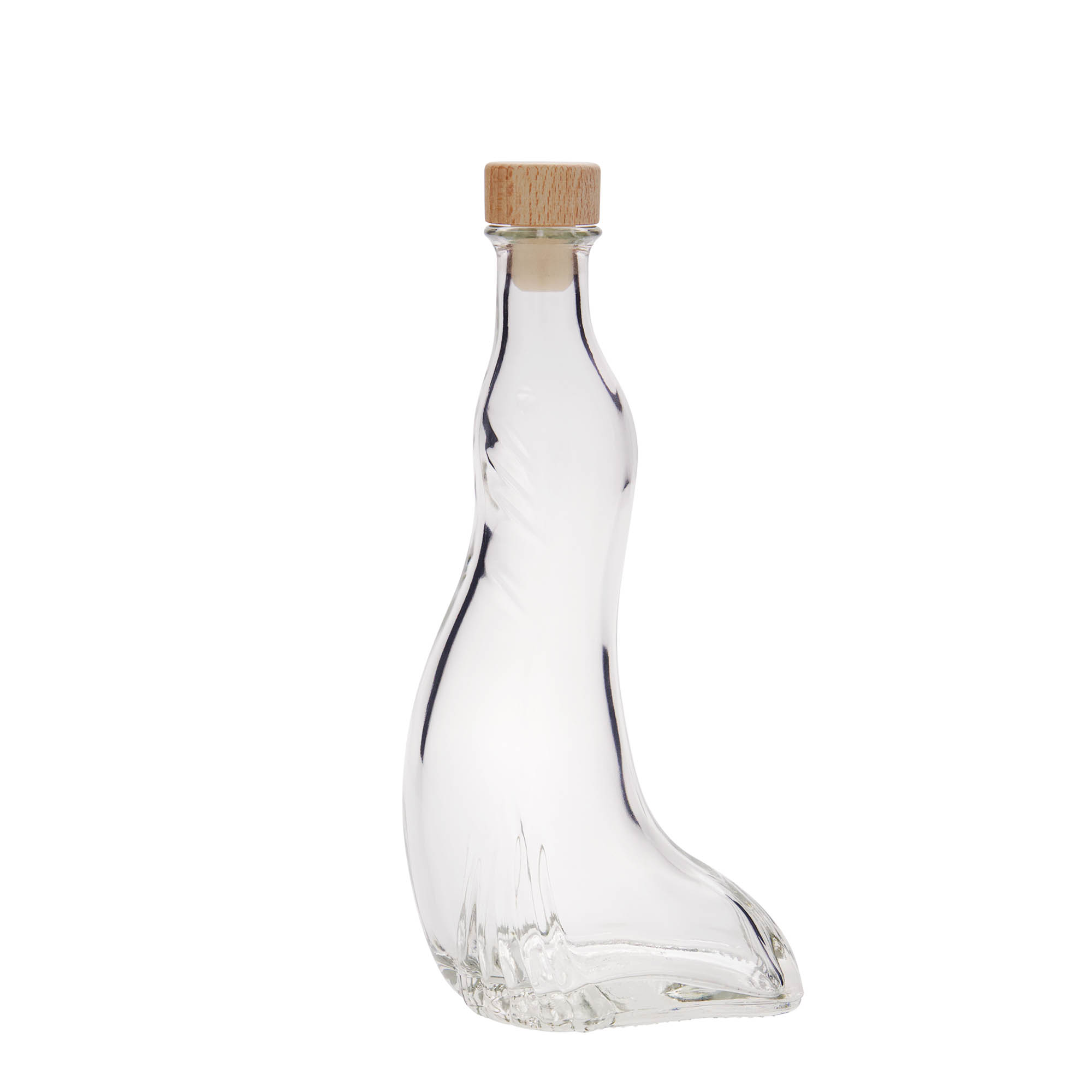 200 ml skleněná láhev „Tuleň“, hrdlo: korek