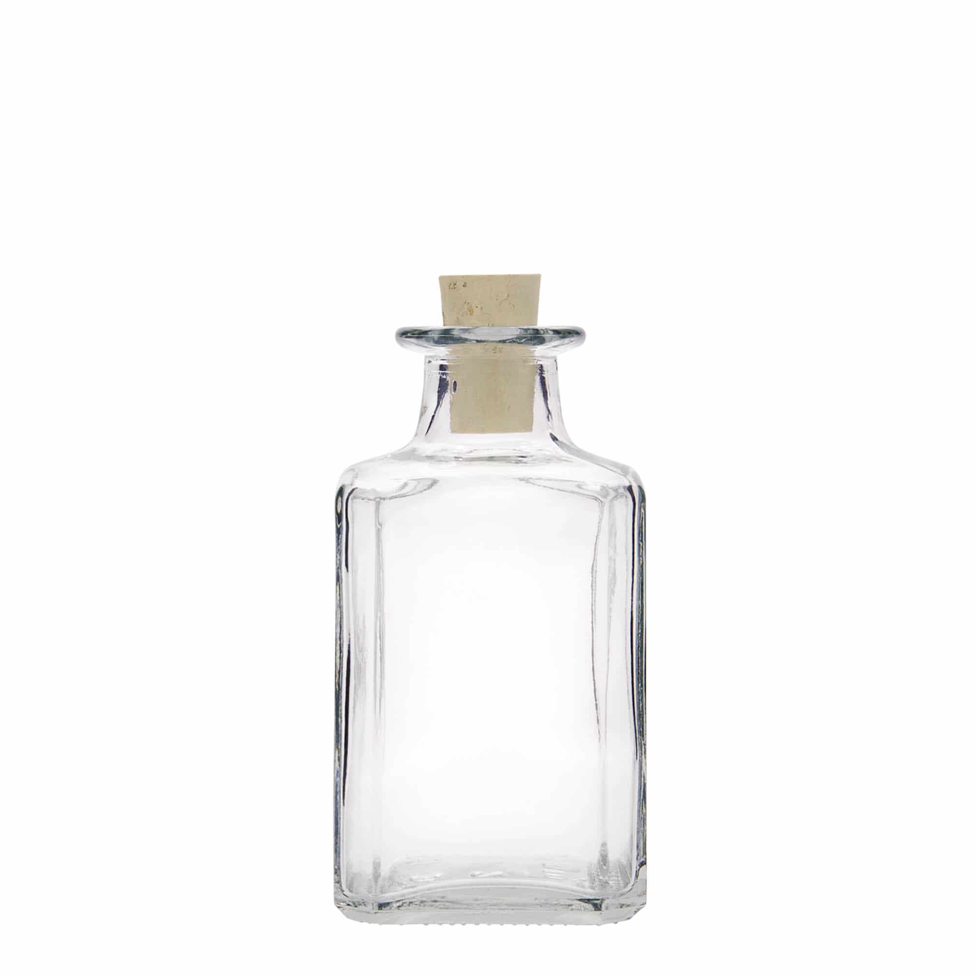 Skleněná lahev 250 ml 'Torben', čtvercová, uzávěr: korek