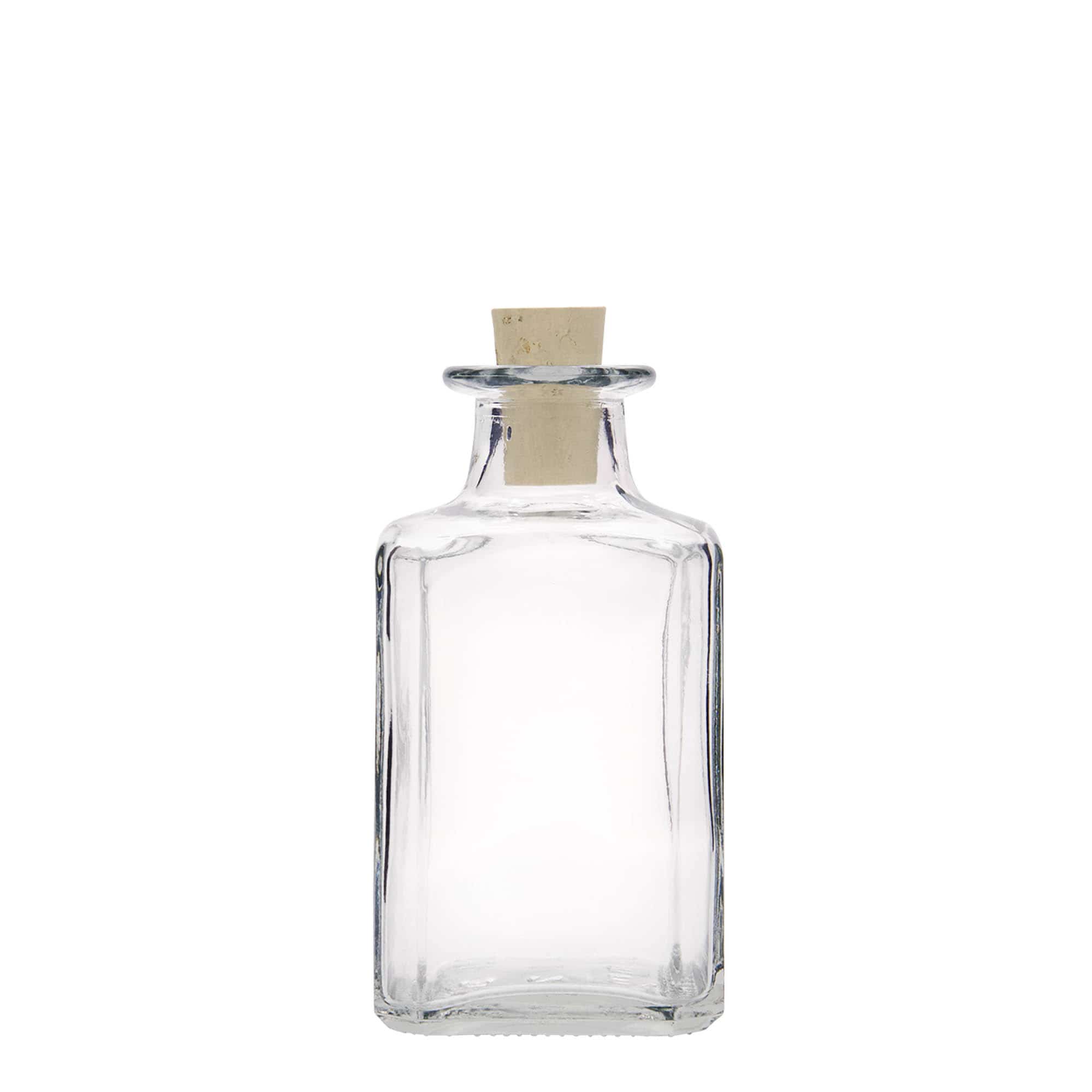 250 ml skleněná láhev „Torben“, čtvercová, hrdlo: korek